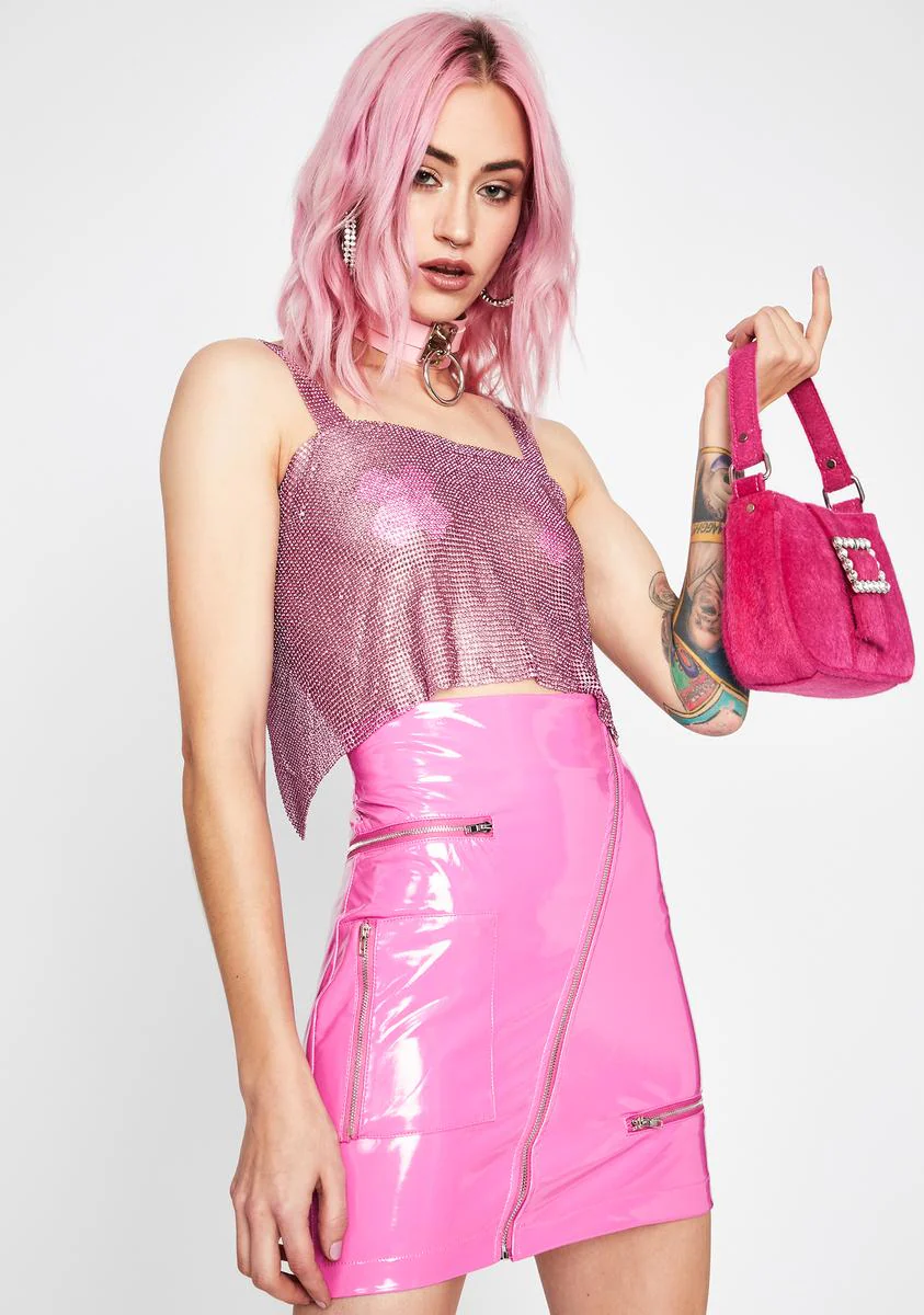 Miss Digital Conscience Vinyl Skirt - Image 2