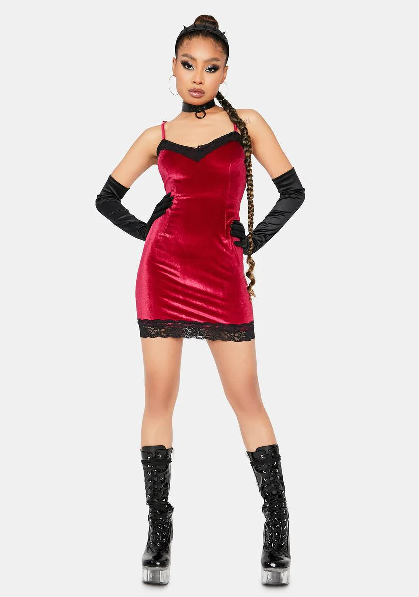 Miss Independent Velvet Bodycon Dress - Image 3