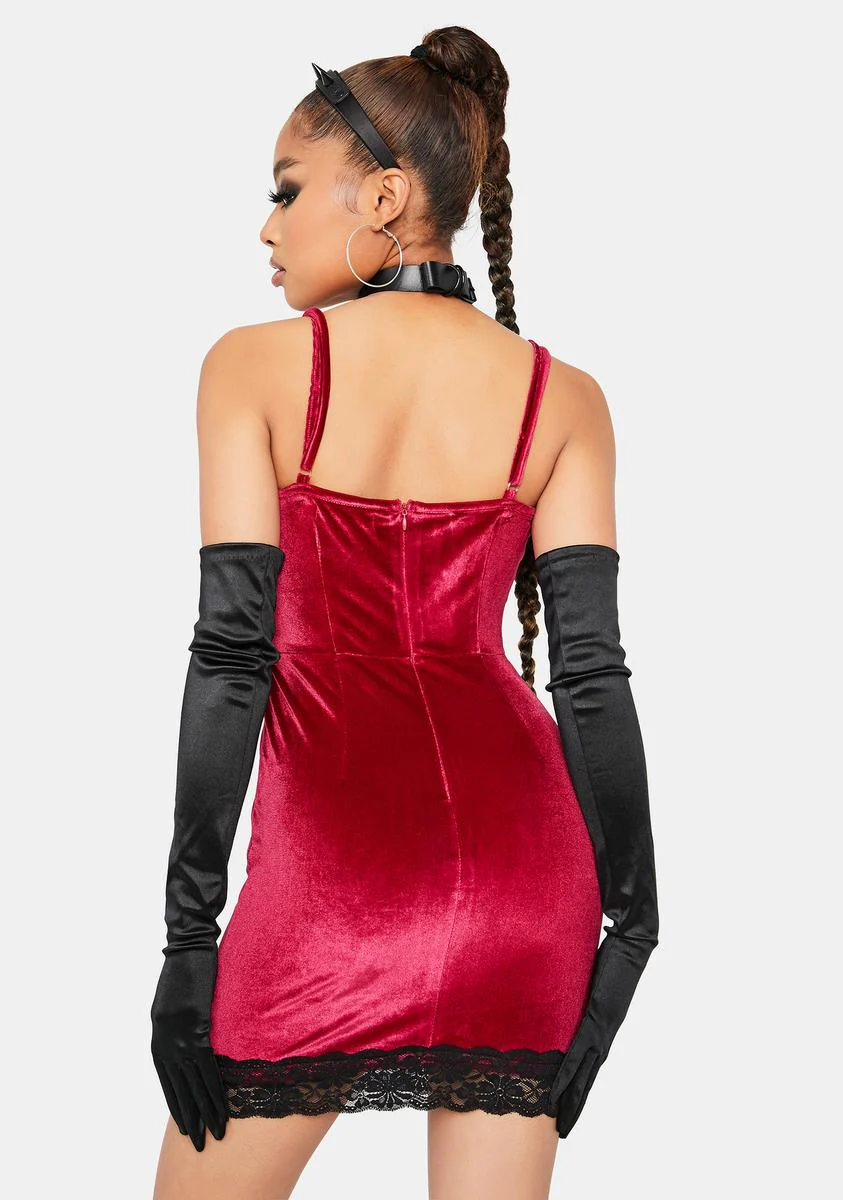 Miss Independent Velvet Bodycon Dress - Image 4