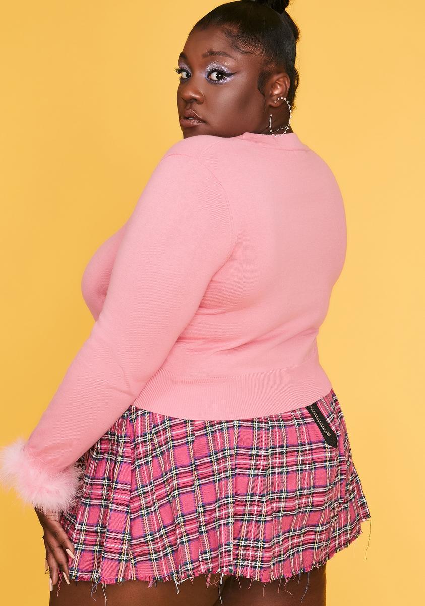 Miss Shy Girl Next Door Marabou Cardigan - Image 4
