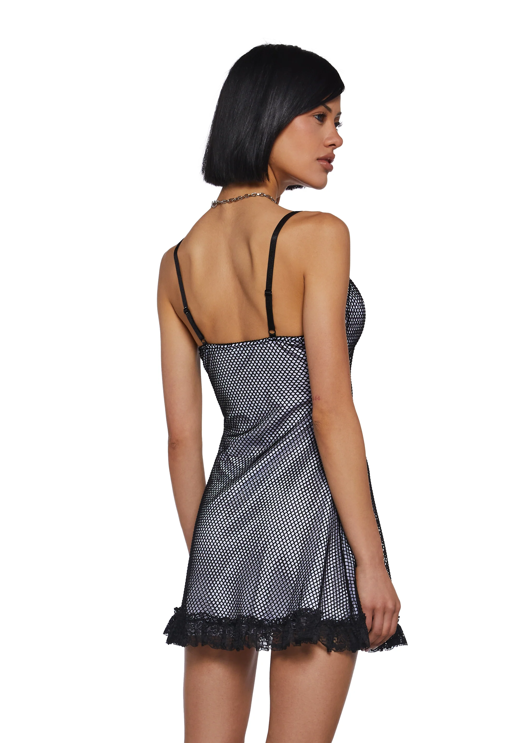 Misty Shed Ur Skin Fishnet Mini Dress - Image 4