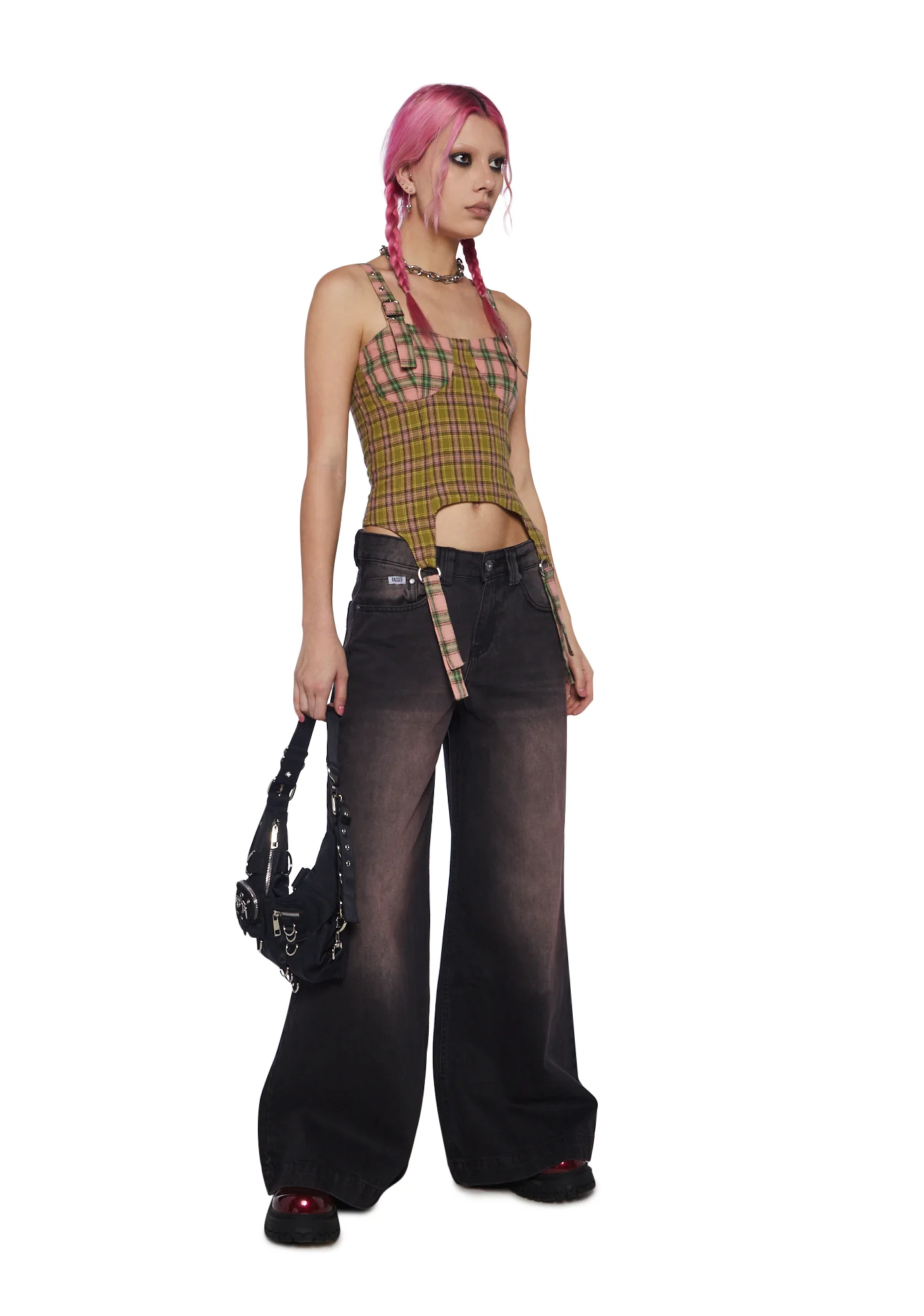 Mix Check Crop Top - Image 2