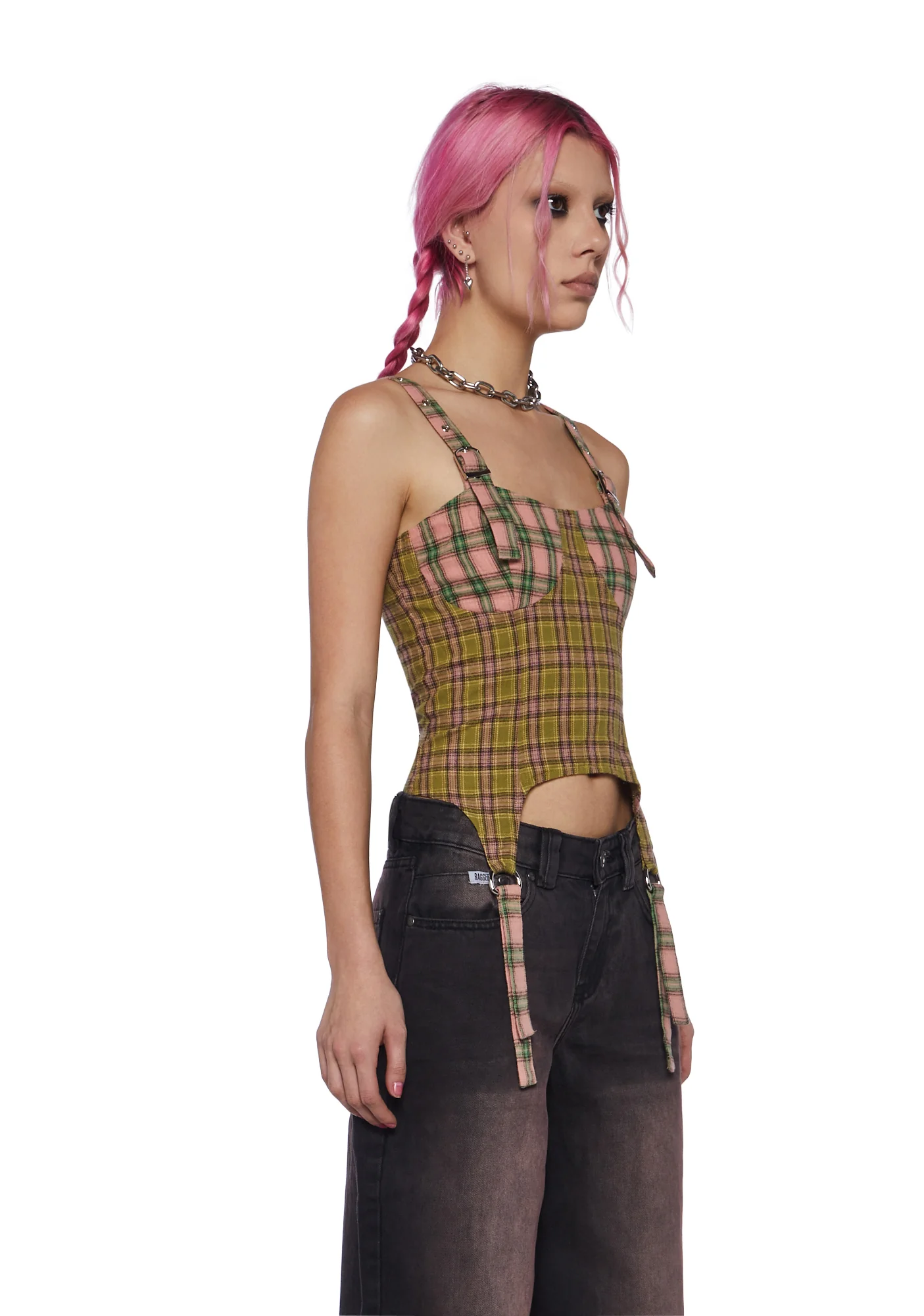 Mix Check Crop Top - Image 3