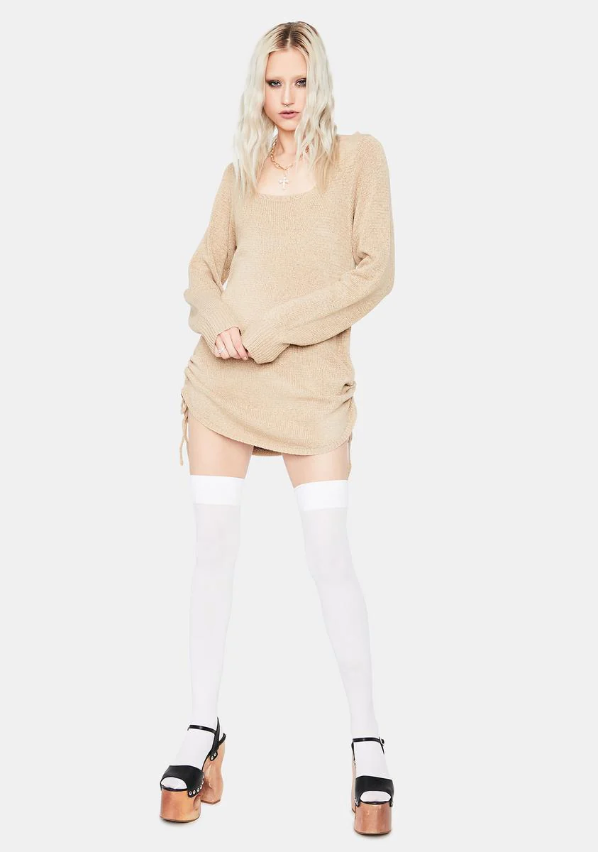 Mocha Keep It Movin' Knit Swing Dress - Image 3