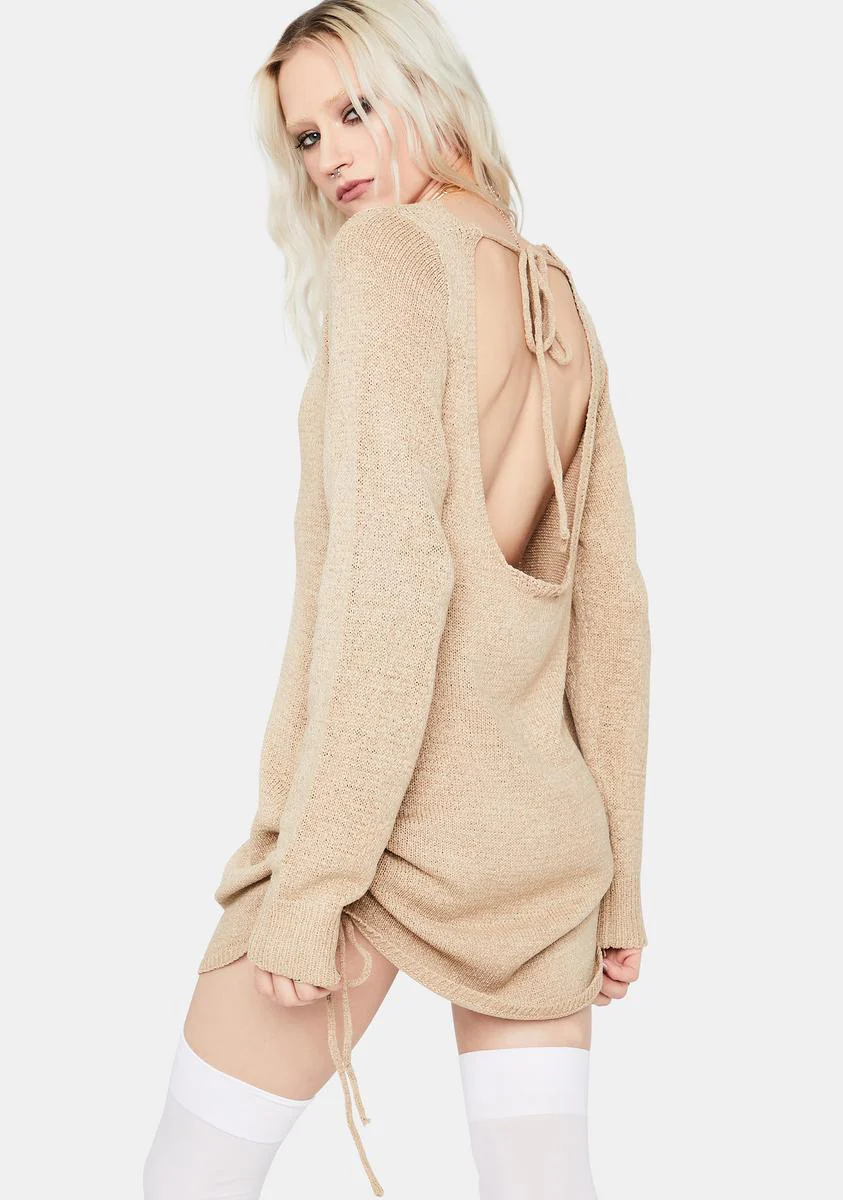 Mocha Keep It Movin' Knit Swing Dress - Image 4