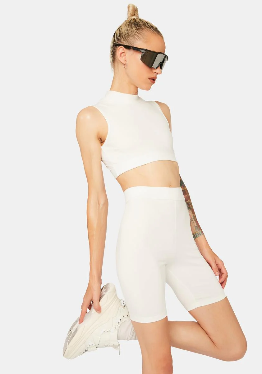 Model Uncover Biker Shorts Set - Image 2