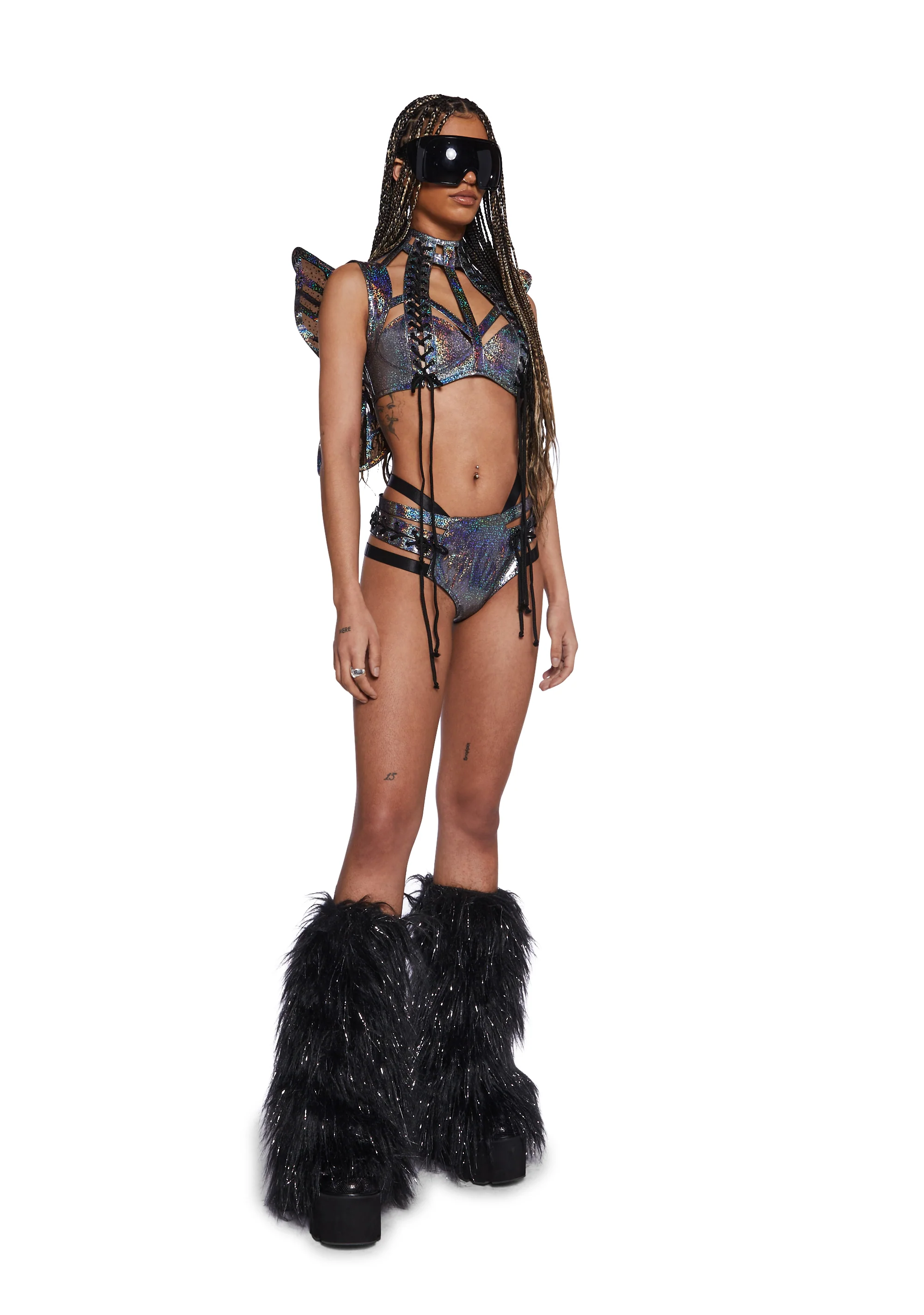 Monarch Rude Awakening Lace-Up Shorts - Black - Image 2