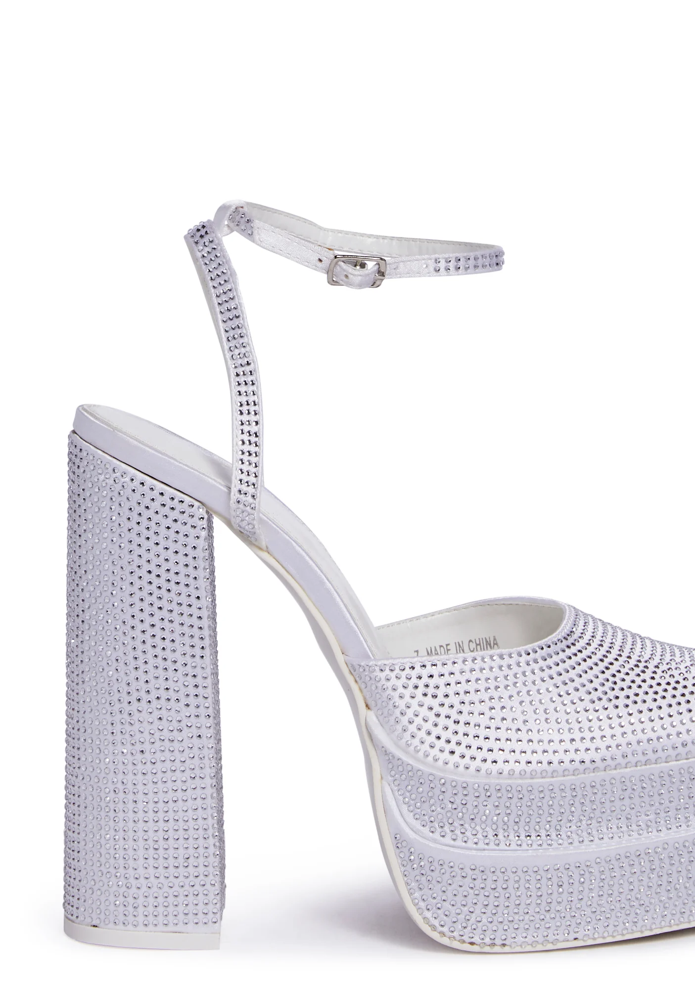 Moonchild Satin Platform Heels - White - Image 2