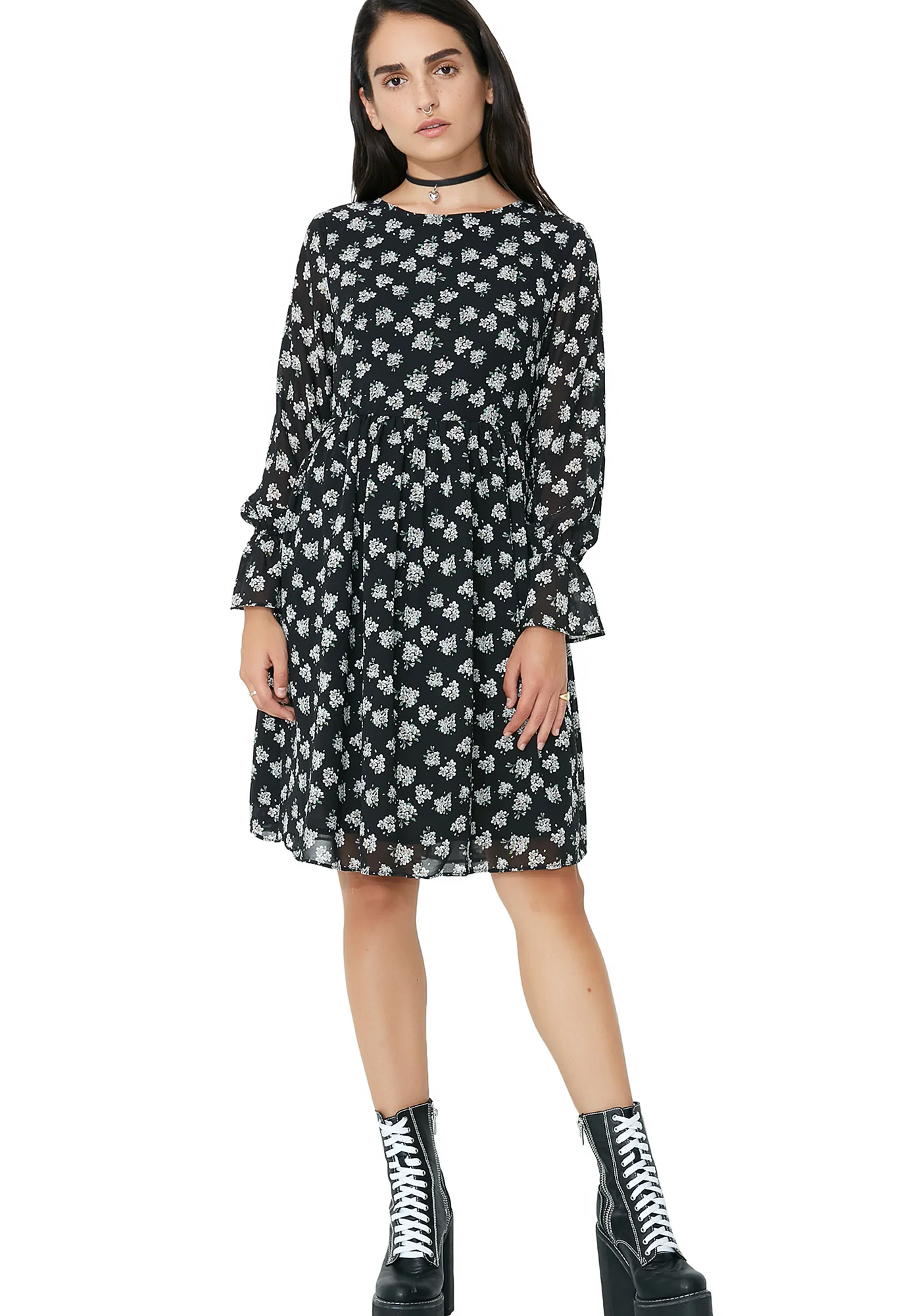Moonlight Path Floral Dress - Image 5