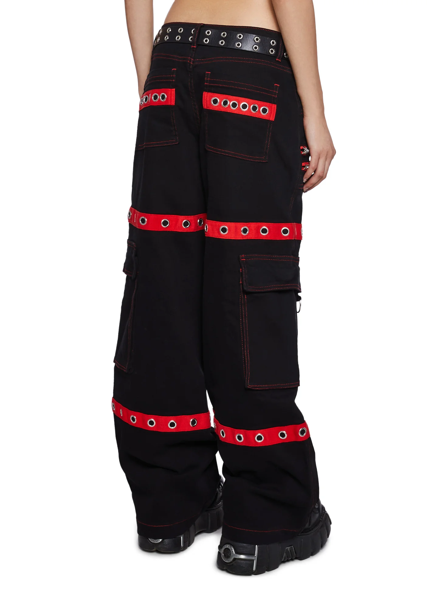 Mortal Solitude Cargo Pants - Red - Image 4