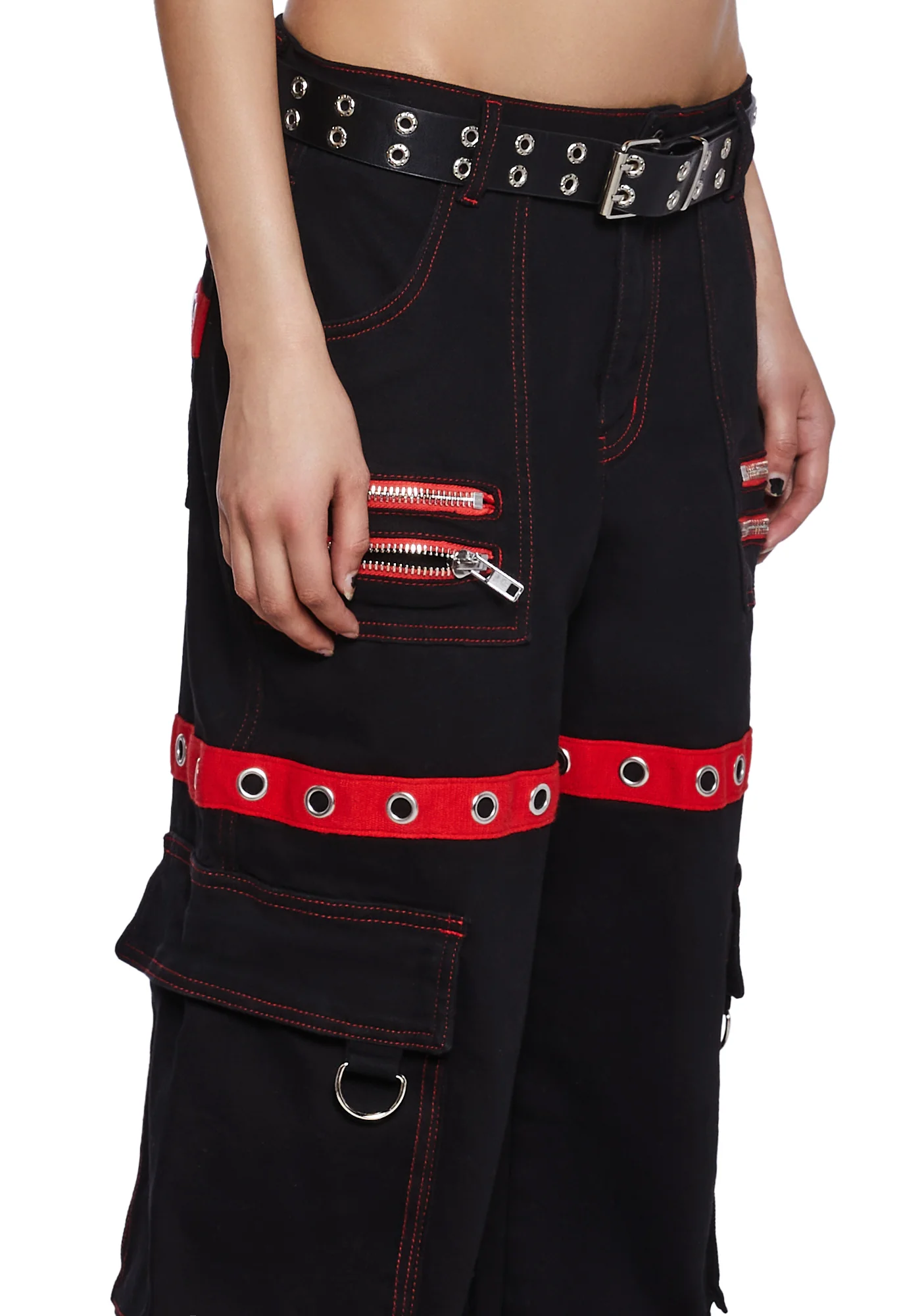 Mortal Solitude Cargo Pants - Red - Image 5