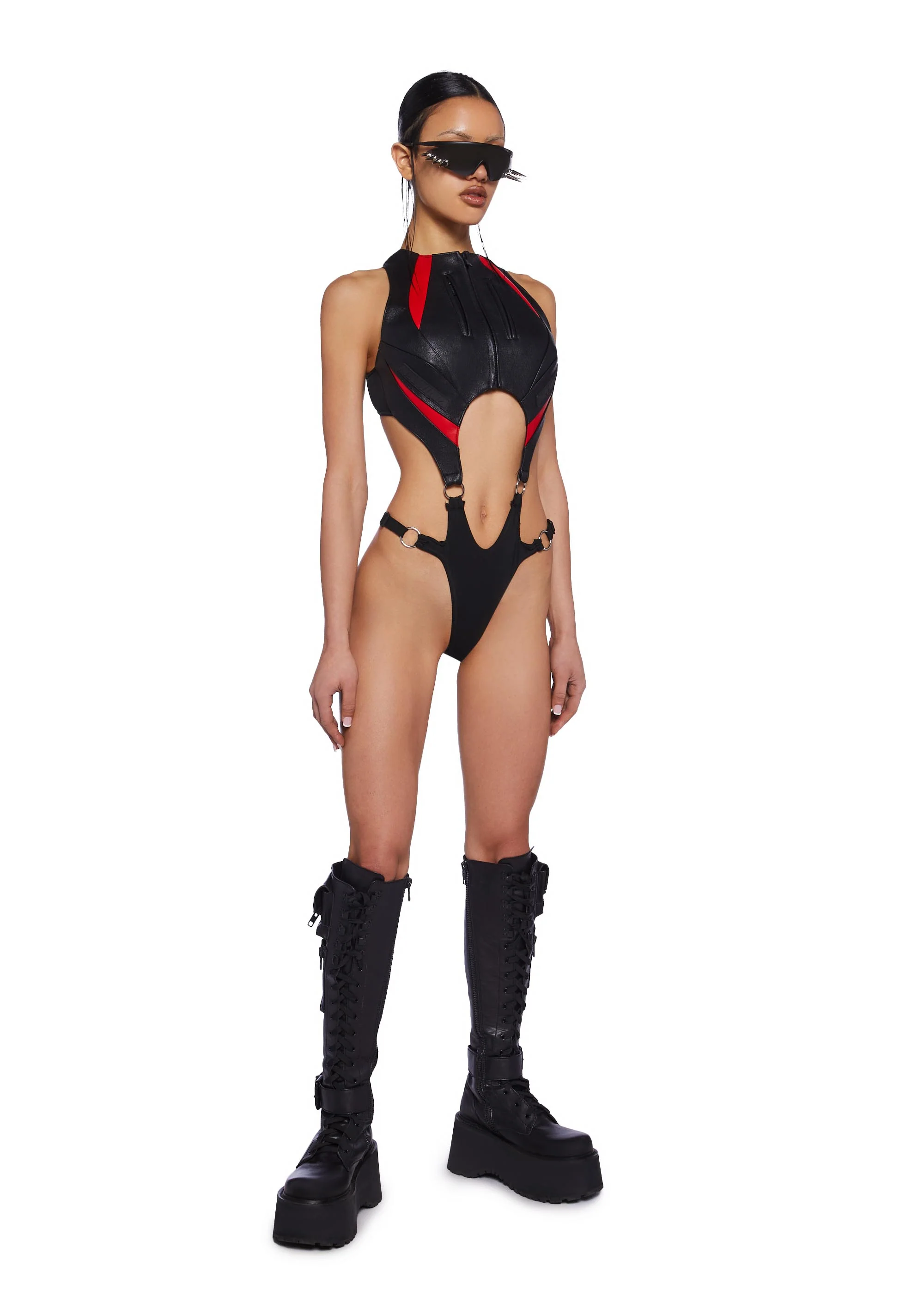 Moto Cut Out Bodysuit - Image 2