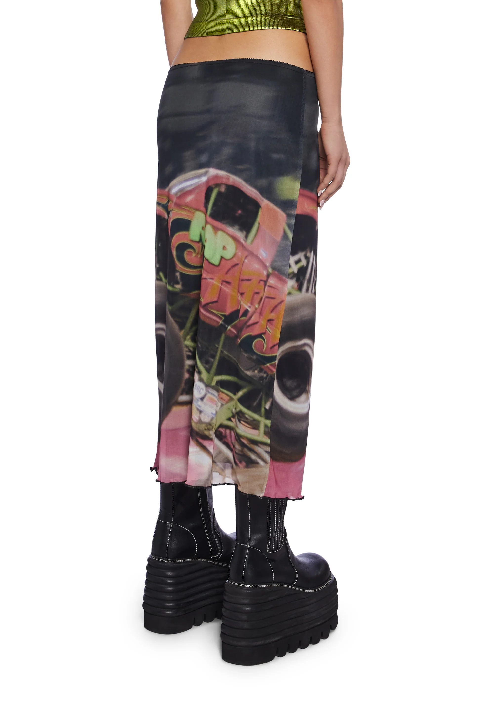 Moto Mesh Midi Skirt - Image 4