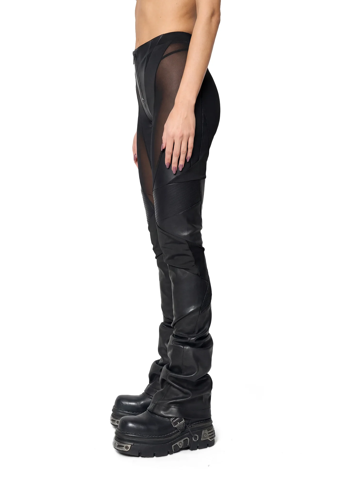Moto Mesh Pants - Black - Image 3