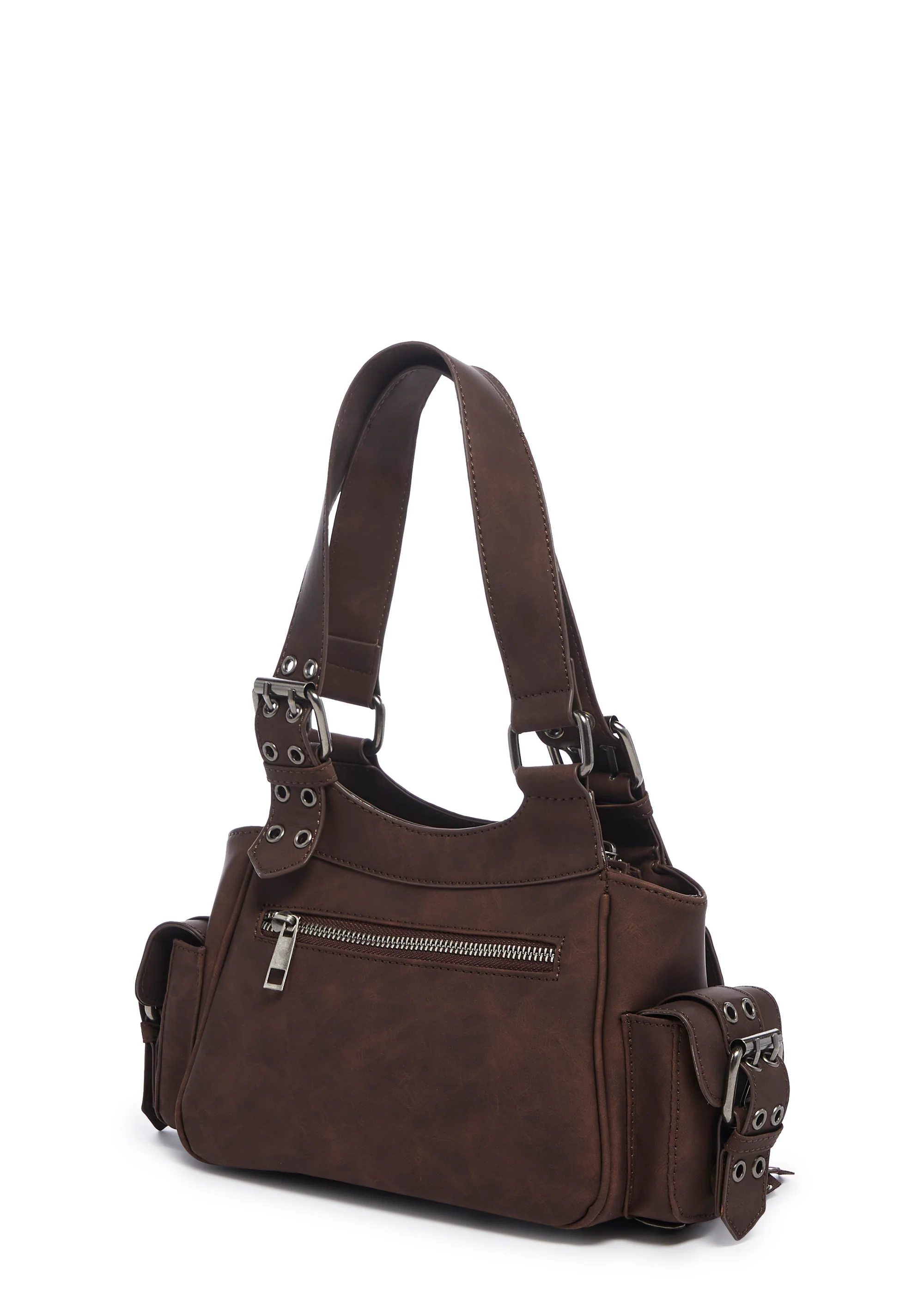 Moto Muse Buckle Handbag - Brown - Image 4