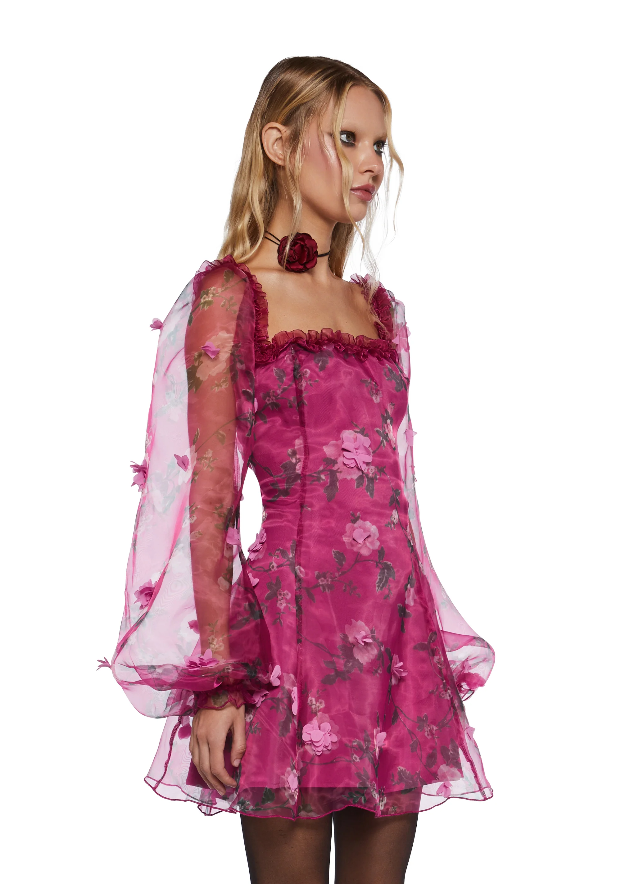 Multiple Proposals Mini Dress - Dark Pink - Image 3