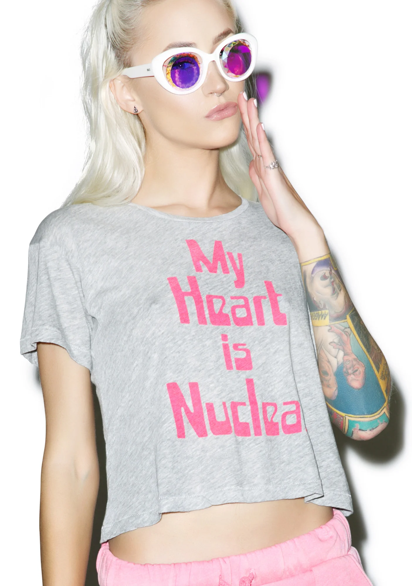 My Heart Is Nuclear Middie Tee - Image 4