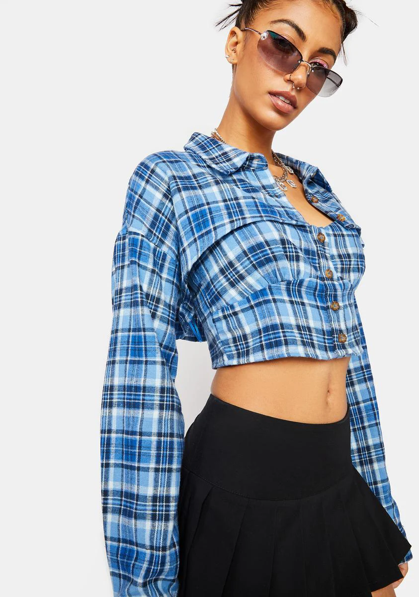 My Lovely Plaid Cropped Blazer - Image 2
