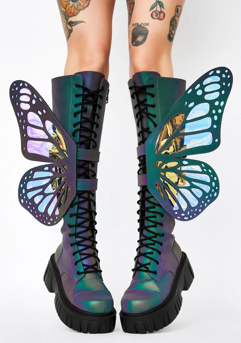 Mystic Garden Reflective Butterfly Boots - Image 2
