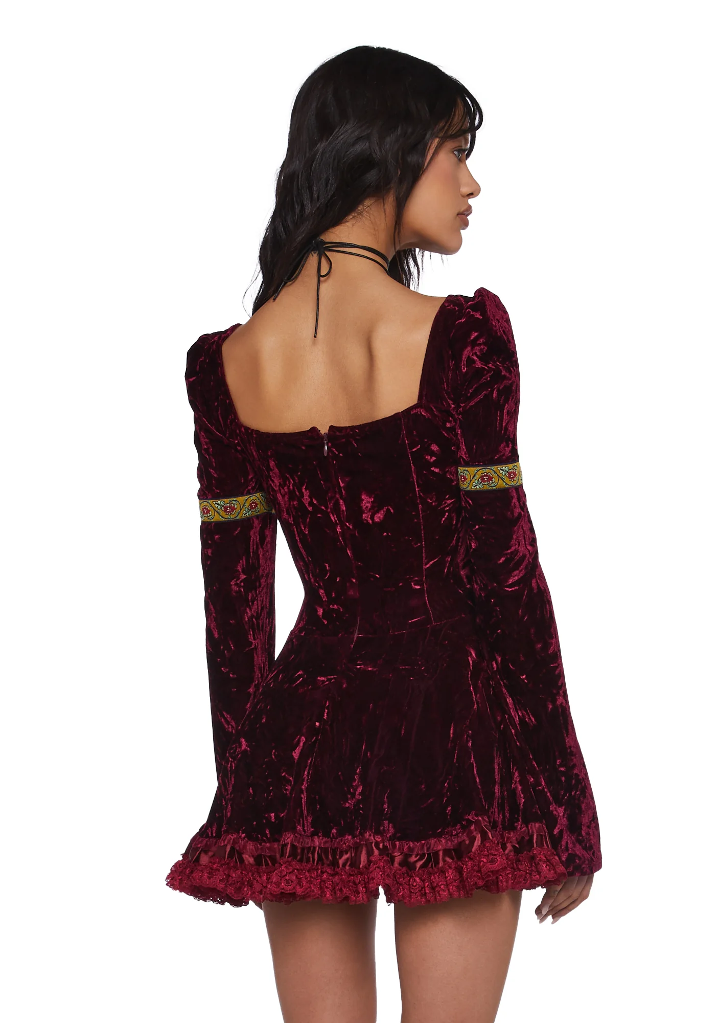 Myths N' Legends Mini Dress - Burgundy - Image 4