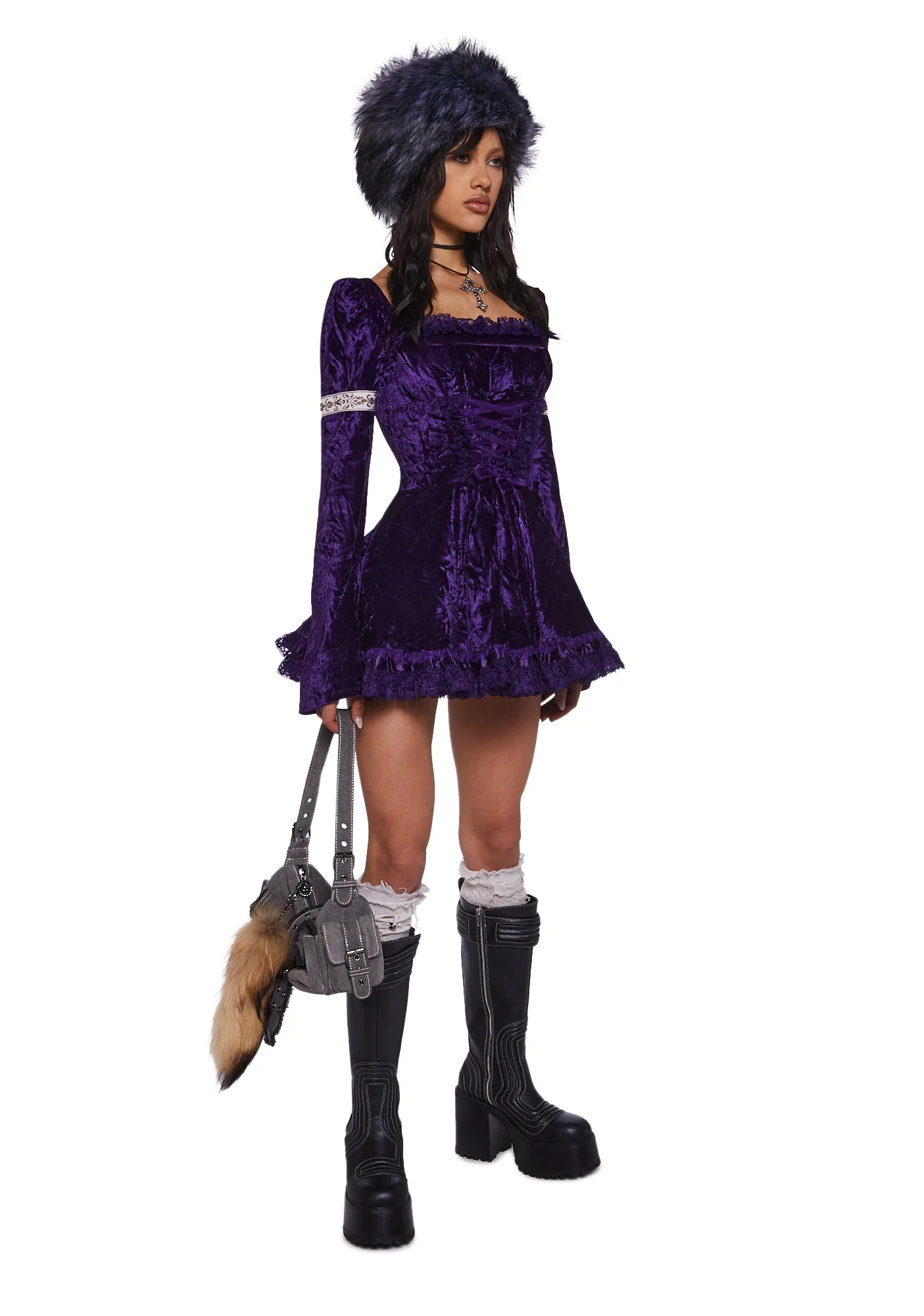 Myths N' Legends Mini Dress - Purple - Image 4