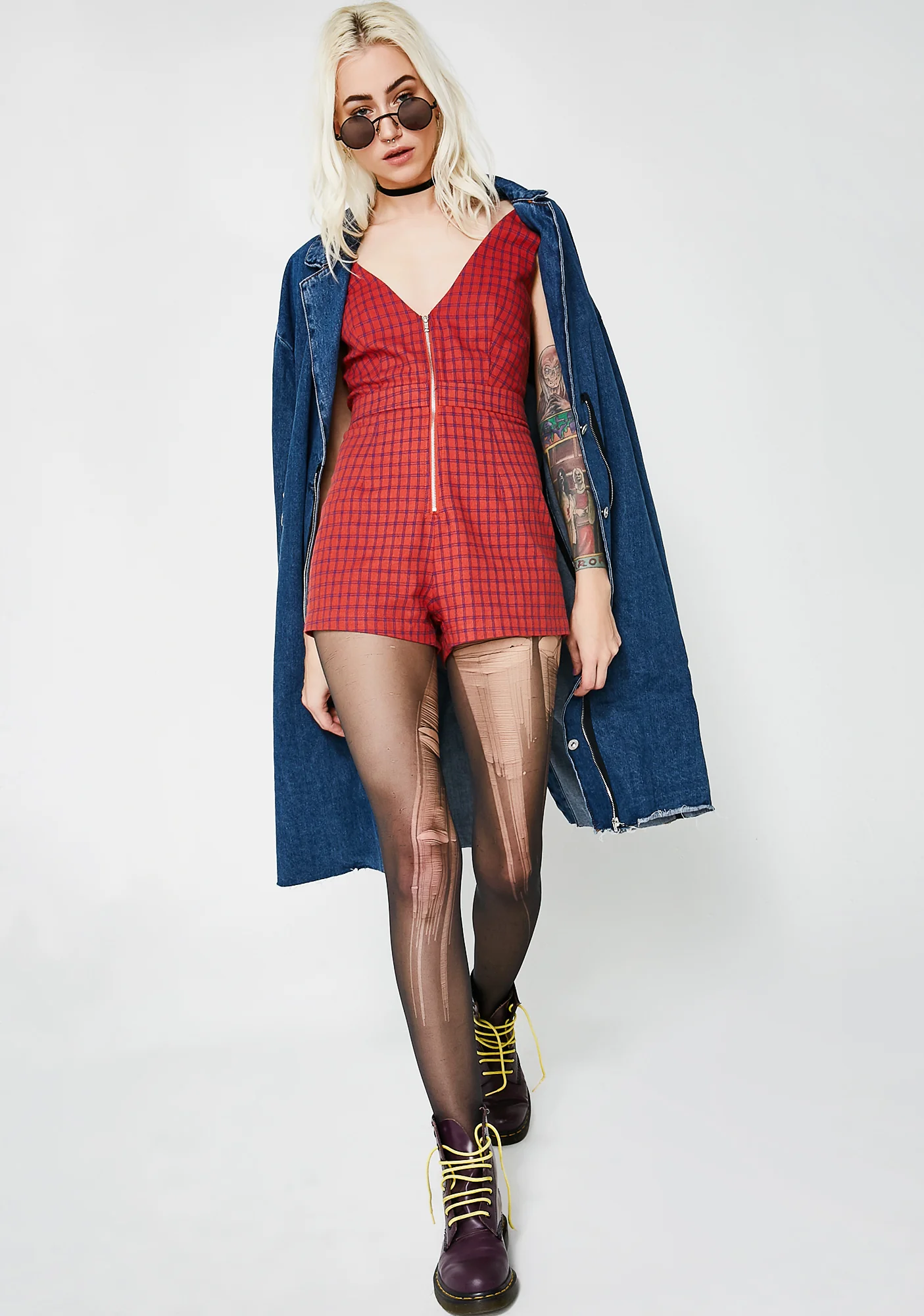 Mz Goodie Plaid Romper - Image 5