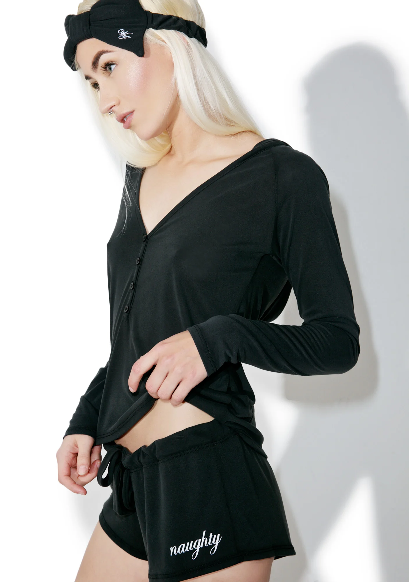 Naughty Hooded Henley Short Set - Image 5