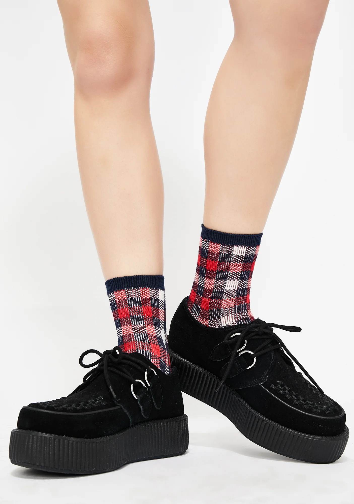 Navy Teenage Tycoon Plaid Socks - Image 3
