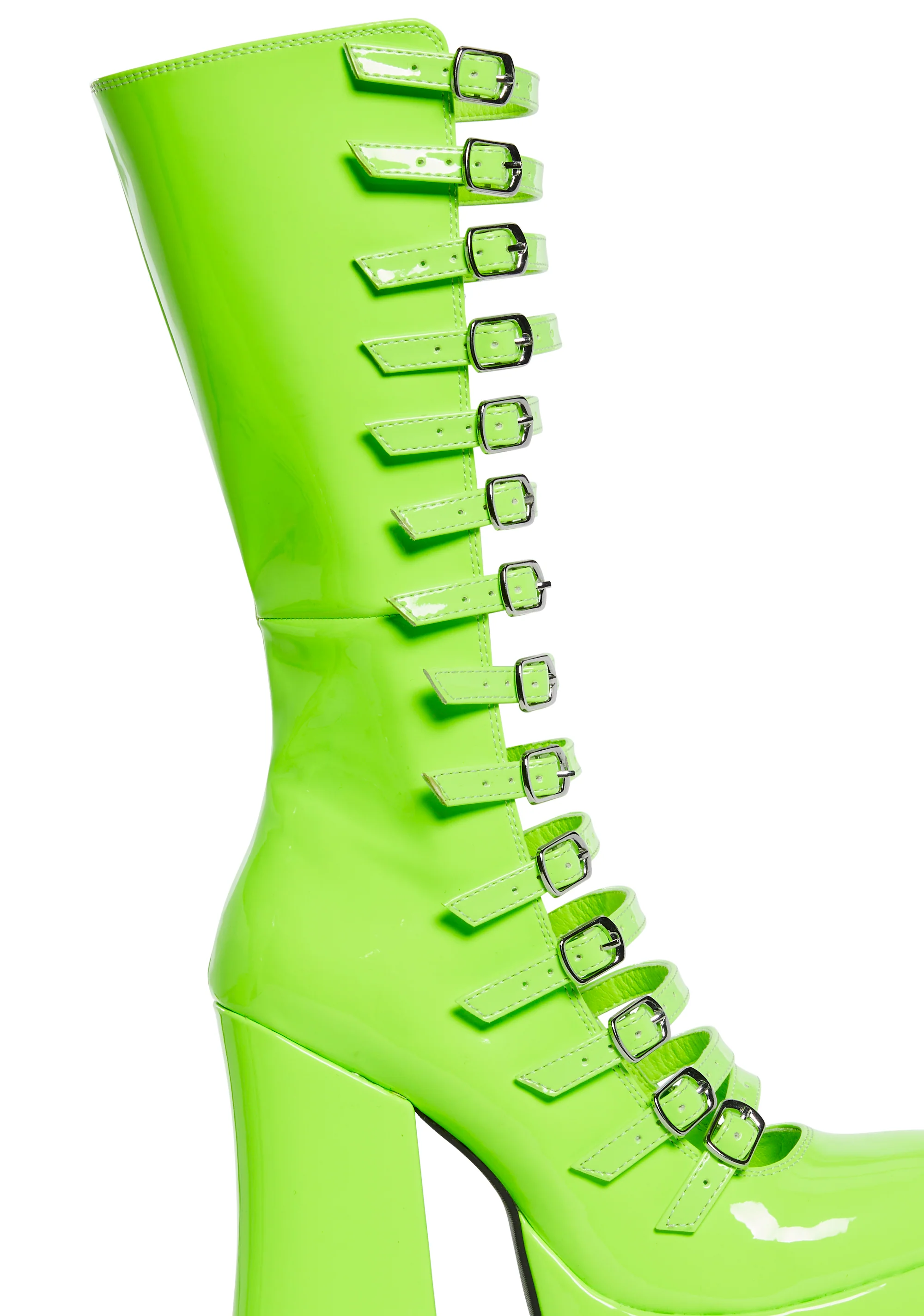 Hardcore Dazzle Platform Boots - Neon Green - Image 2