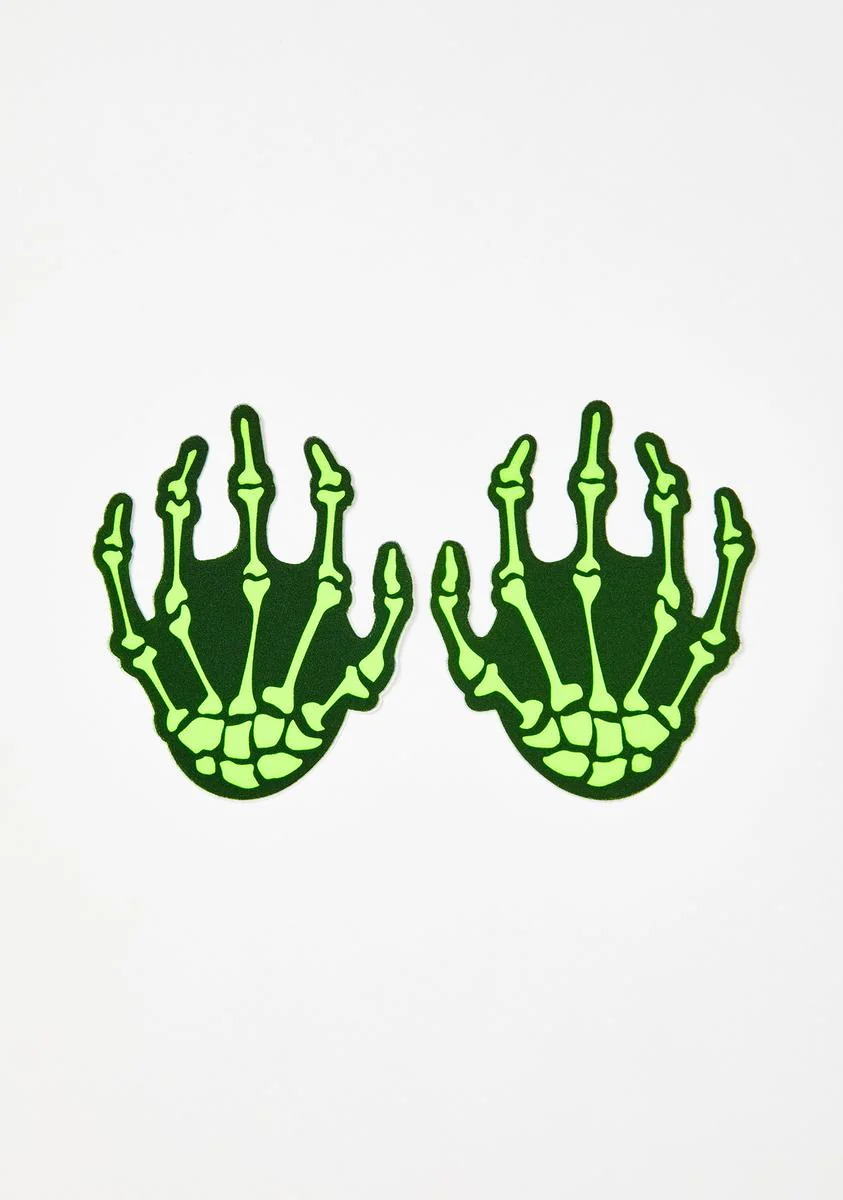Neon Skeleton Hand Pasties - Image 2
