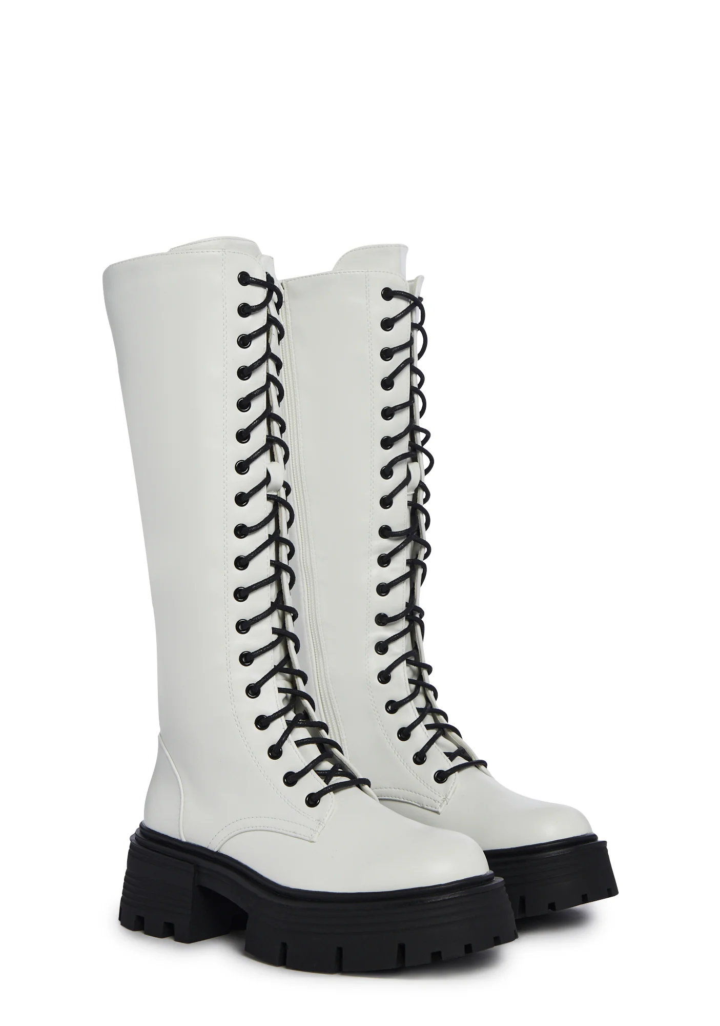 Never Better Combat Boots - White - Image 3