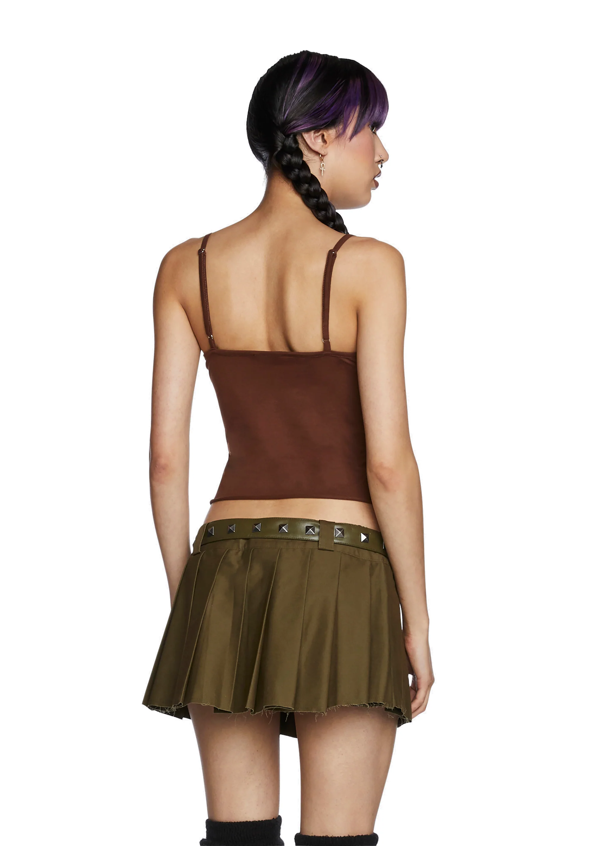 Never Conform Slashed Tank - Brown - Image 5