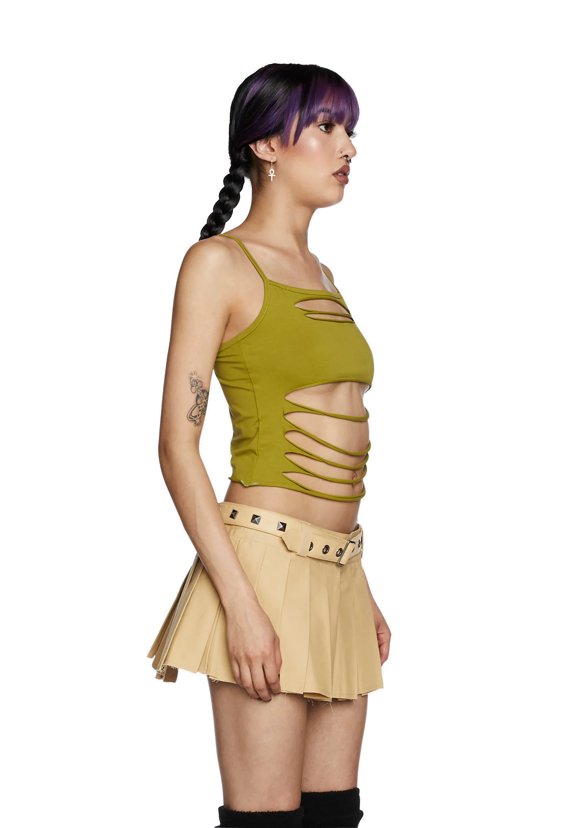 Never Conform Slashed Tank - Green - Image 5