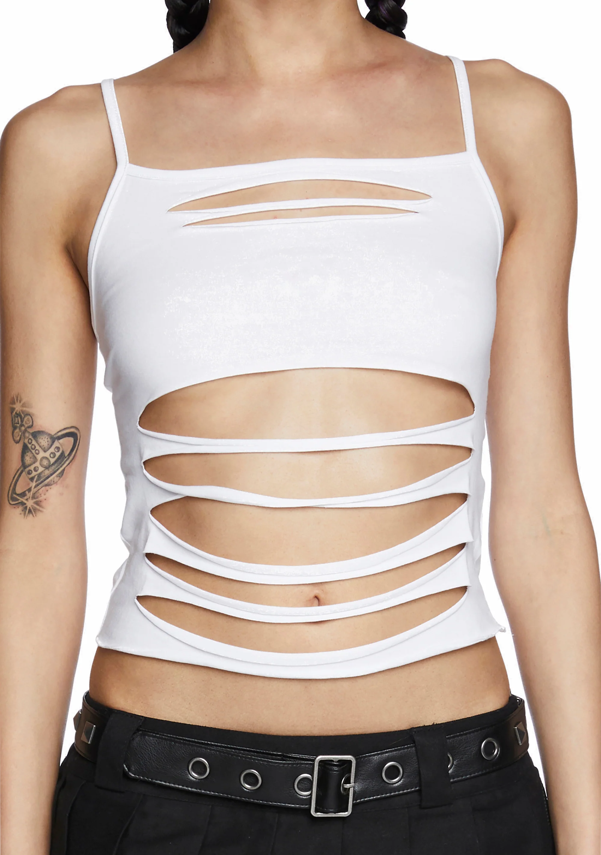 Never Conform Slashed Tank - White - Image 5