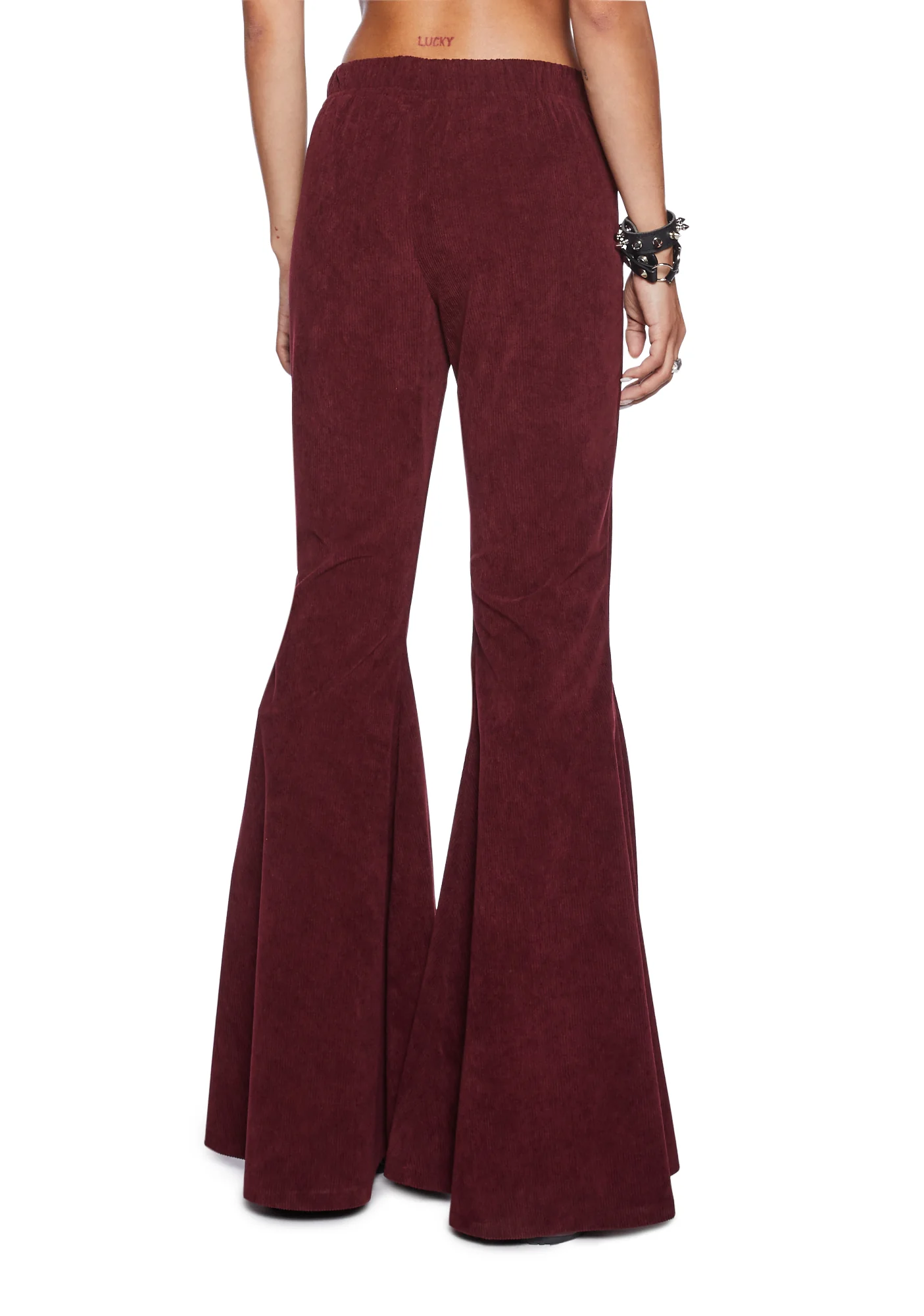 Never Mind Flared Pants - Burgundy - Image 4