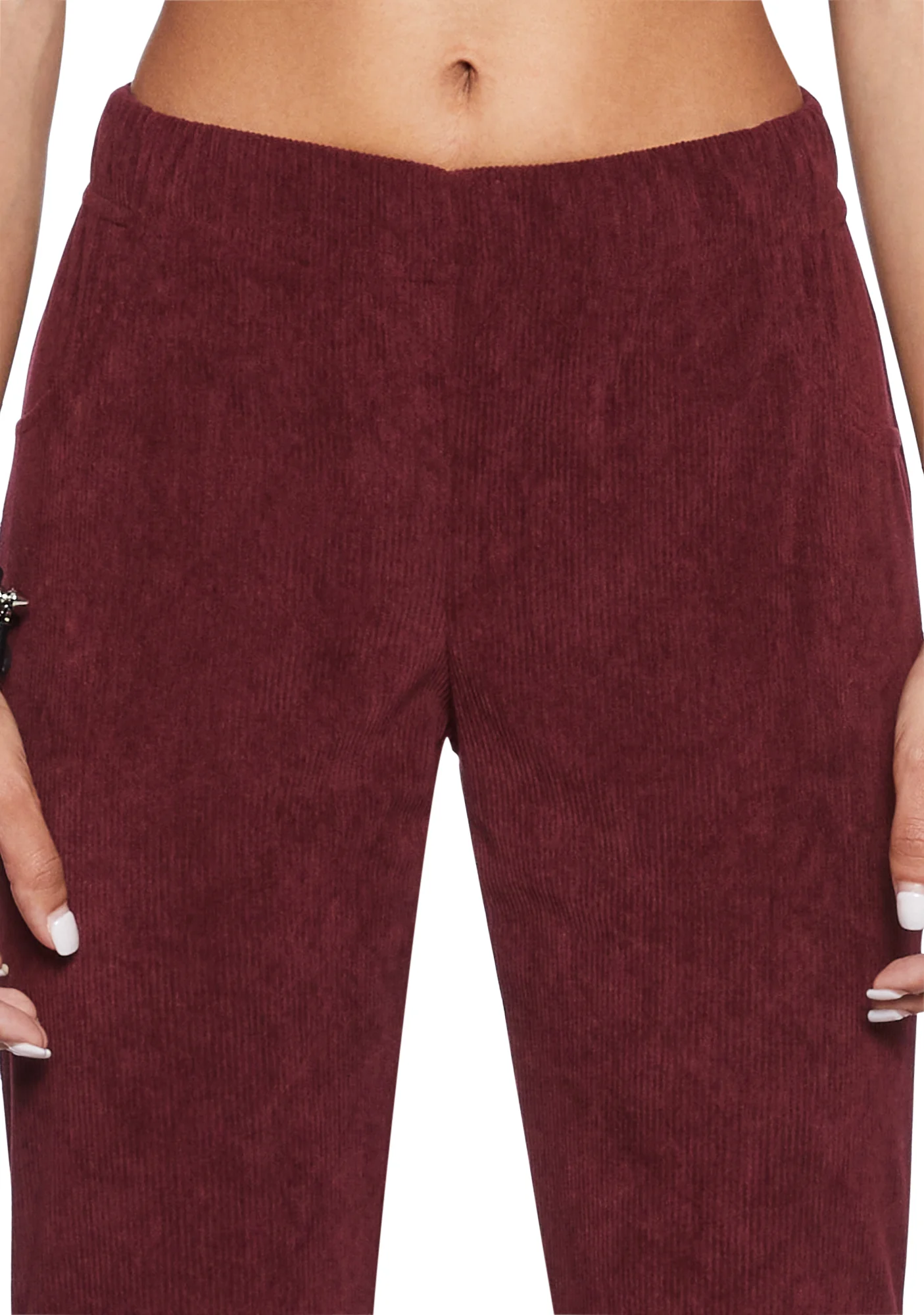Never Mind Flared Pants - Burgundy - Image 5