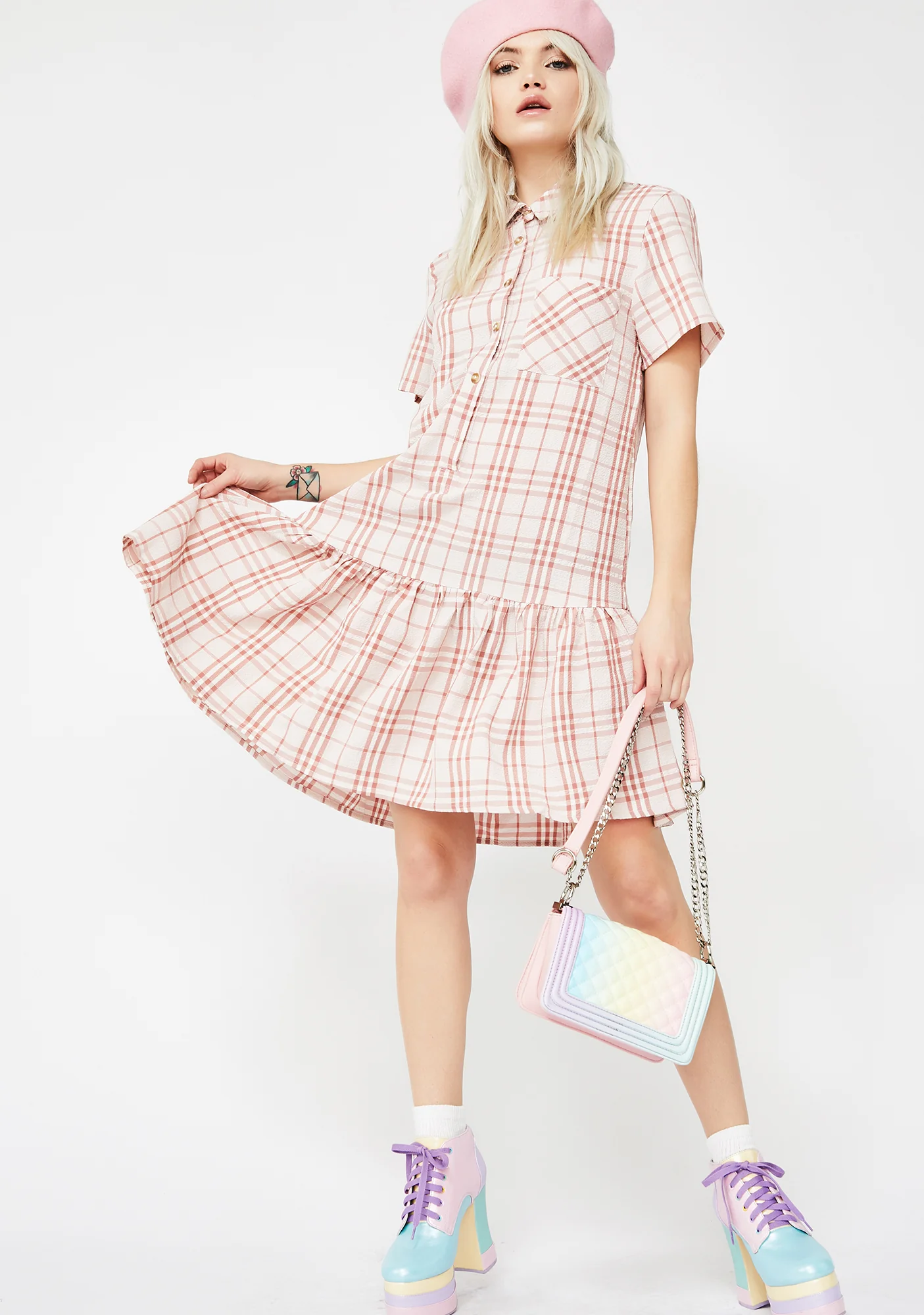 Never Settle Plaid Dress - Image 3