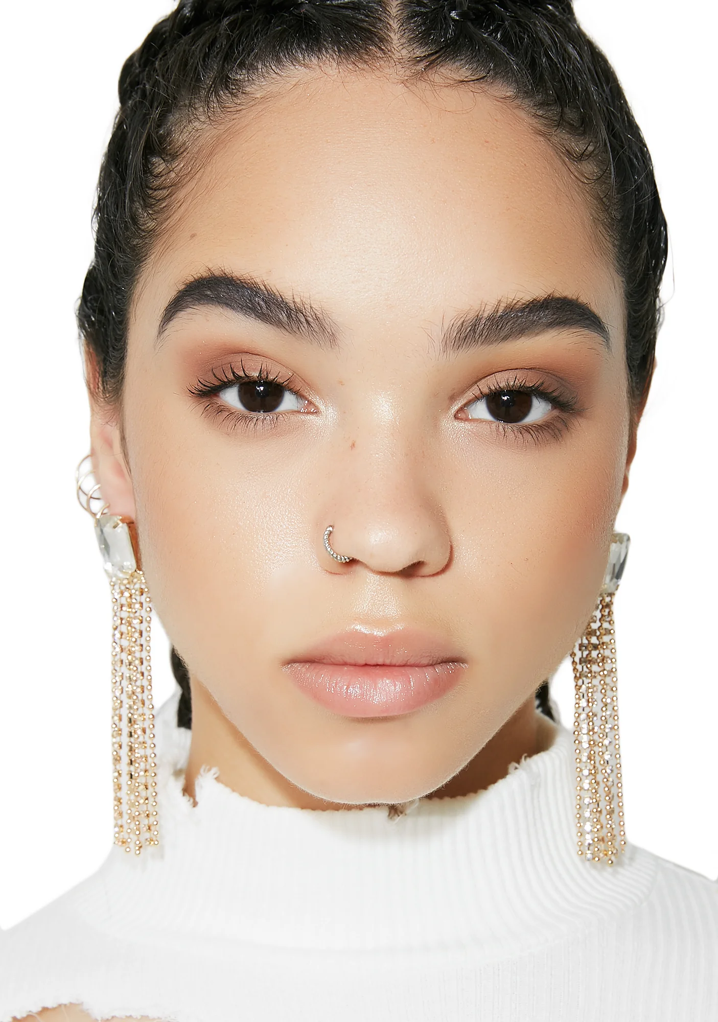New Money Rhinestone Fringe Earrings - Image 3