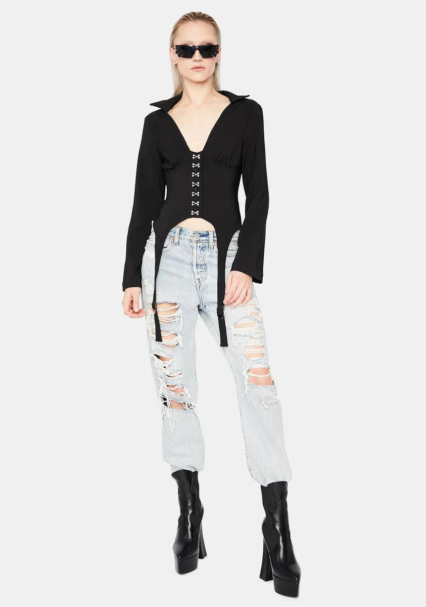 Night Barely Bitten Long Sleeve Top - Image 3