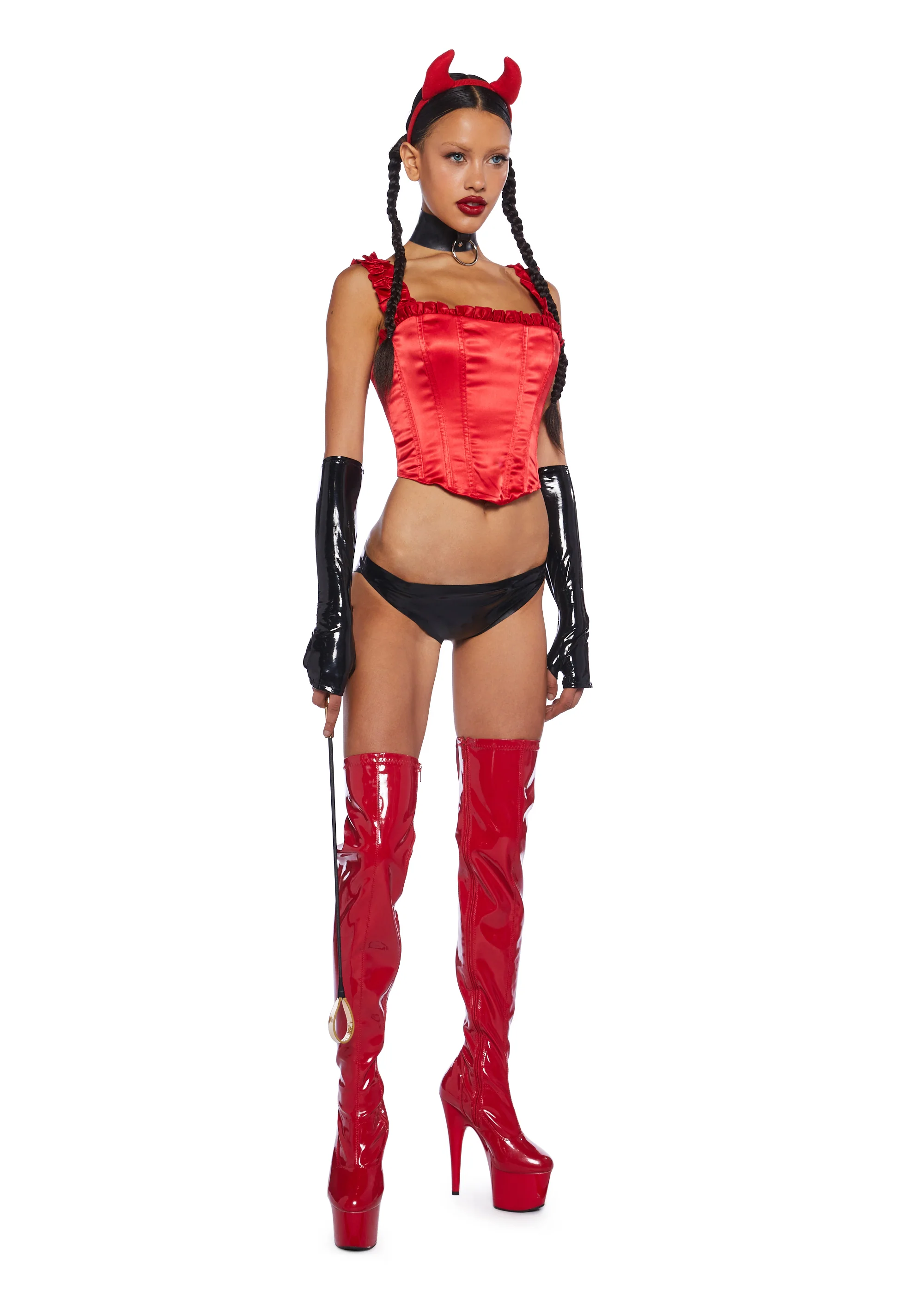 Night Gallery Tank Corset Top - Red - Image 6