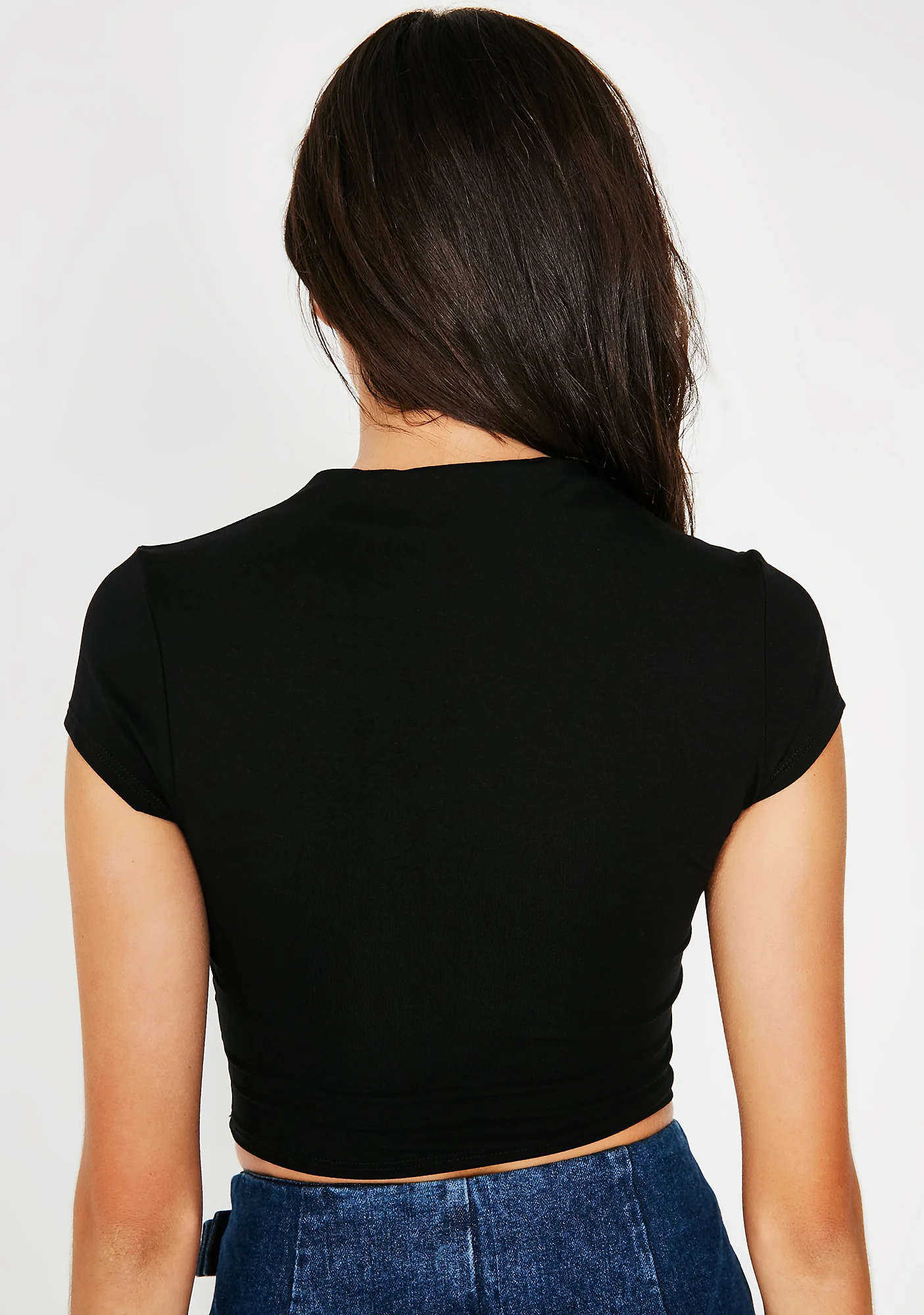 Night Just Being Real Fitted Crop Top - Image 4