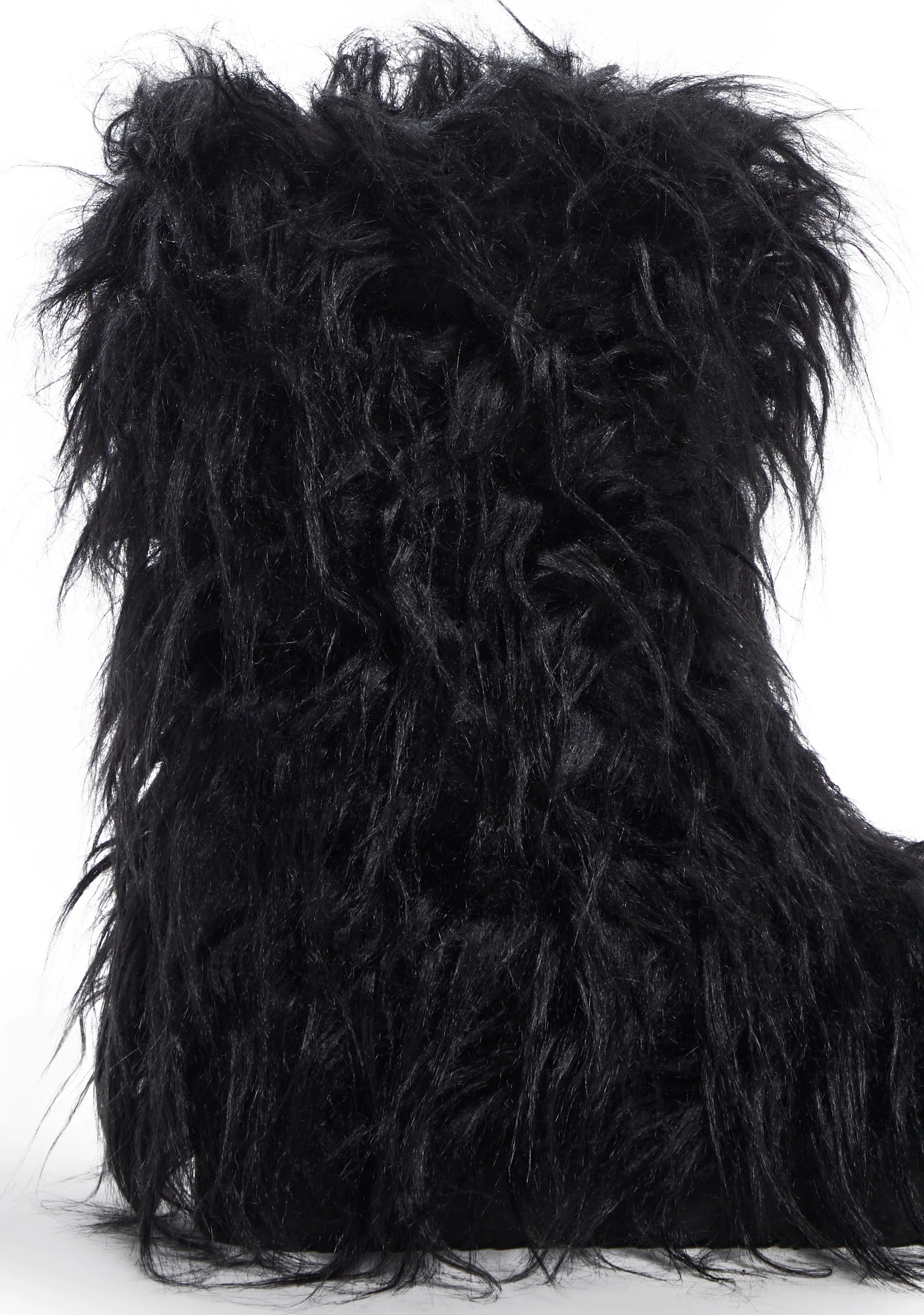 Night Lurker Fuzzy Slipper Boots - Black - Image 2