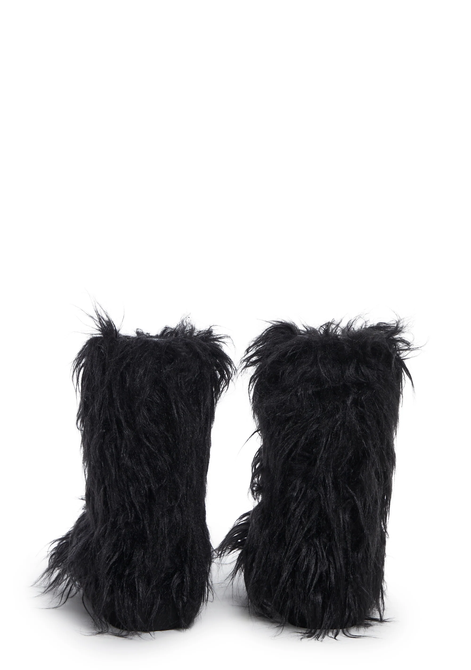 Night Lurker Fuzzy Slipper Boots - Black - Image 4