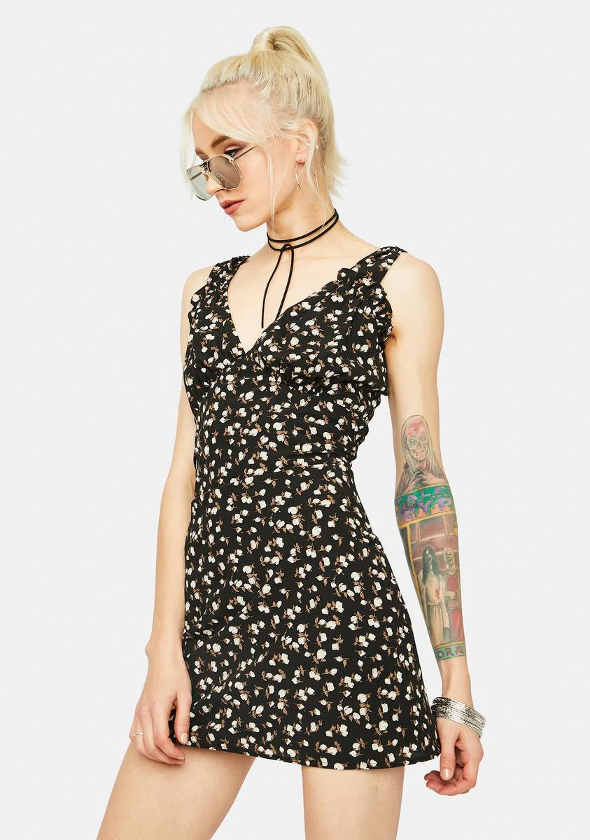 Night Meeting at Dawn Floral Mini Dress - Image 2
