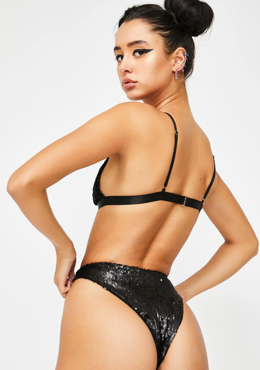 Night Pixie Playroom Sequin Bottoms- Black - Image 4