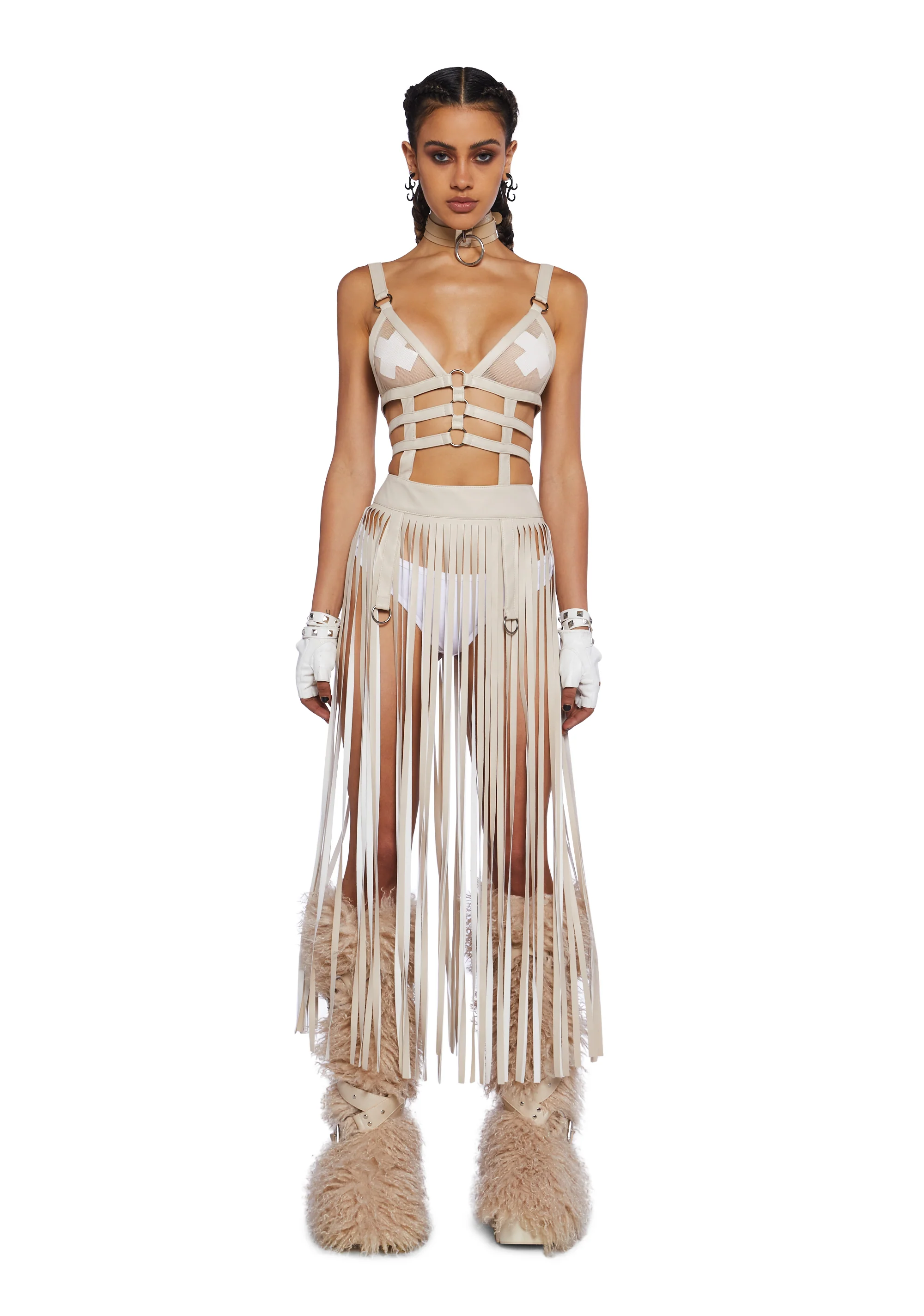 Night Shadows Harness Dress - Sand