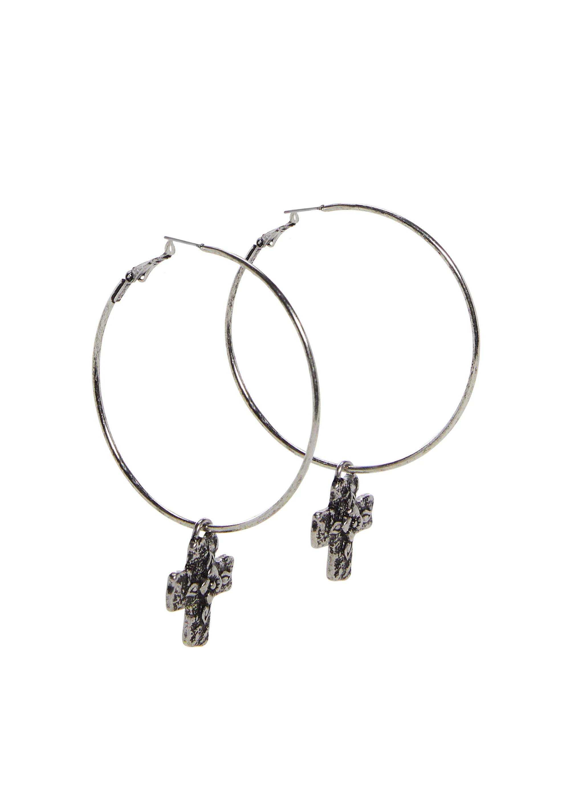 Nightshade Cross Hoop Earrings - Image 3