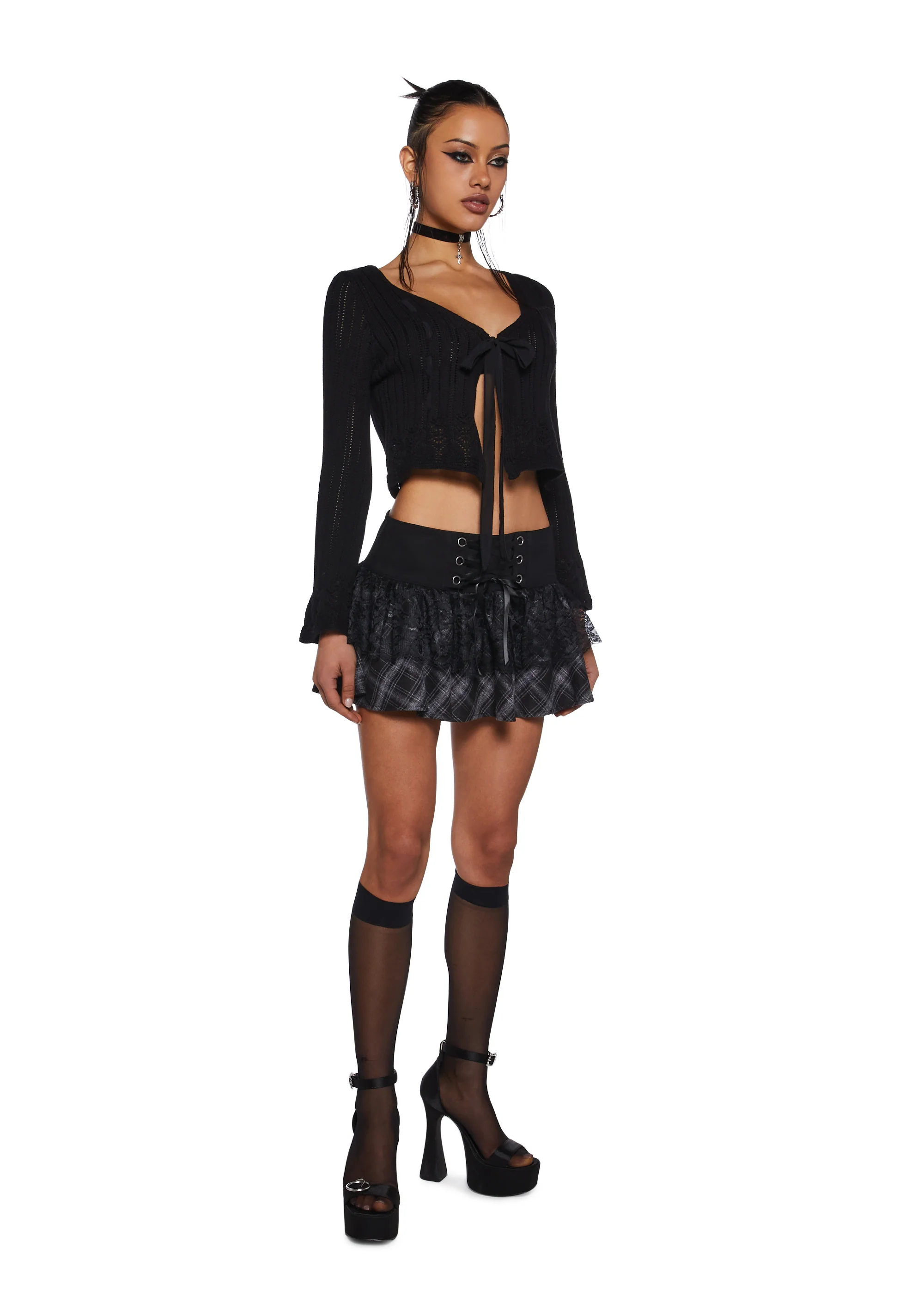 Nightshade Whispers Pointelle Cardigan - Image 2