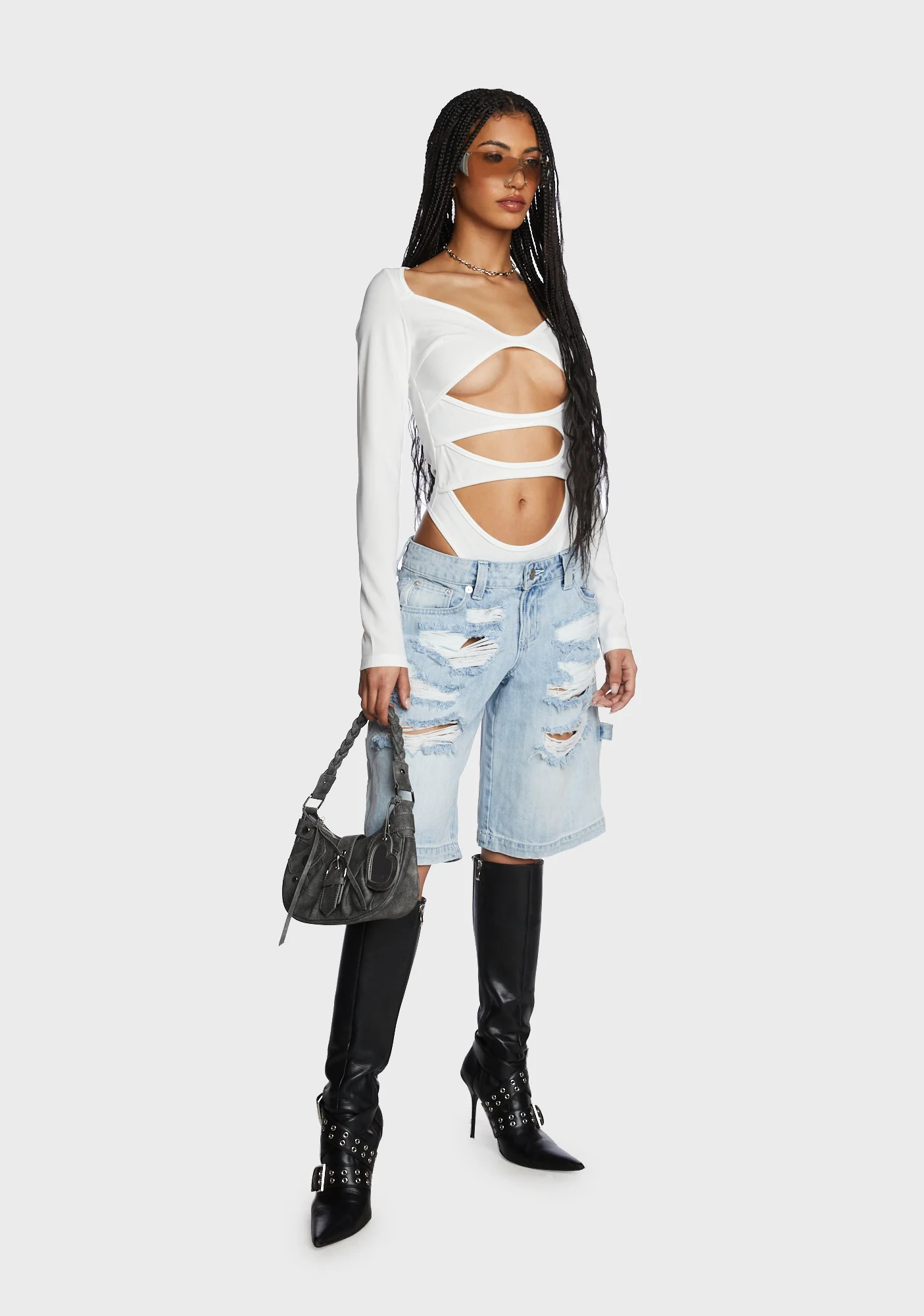 No Imitation Cutout Bodysuit - Image 3