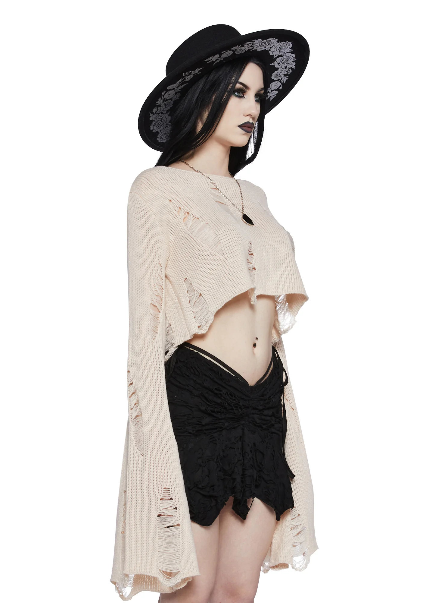 No Path Before Distressed Sweater - Off White - Image 3